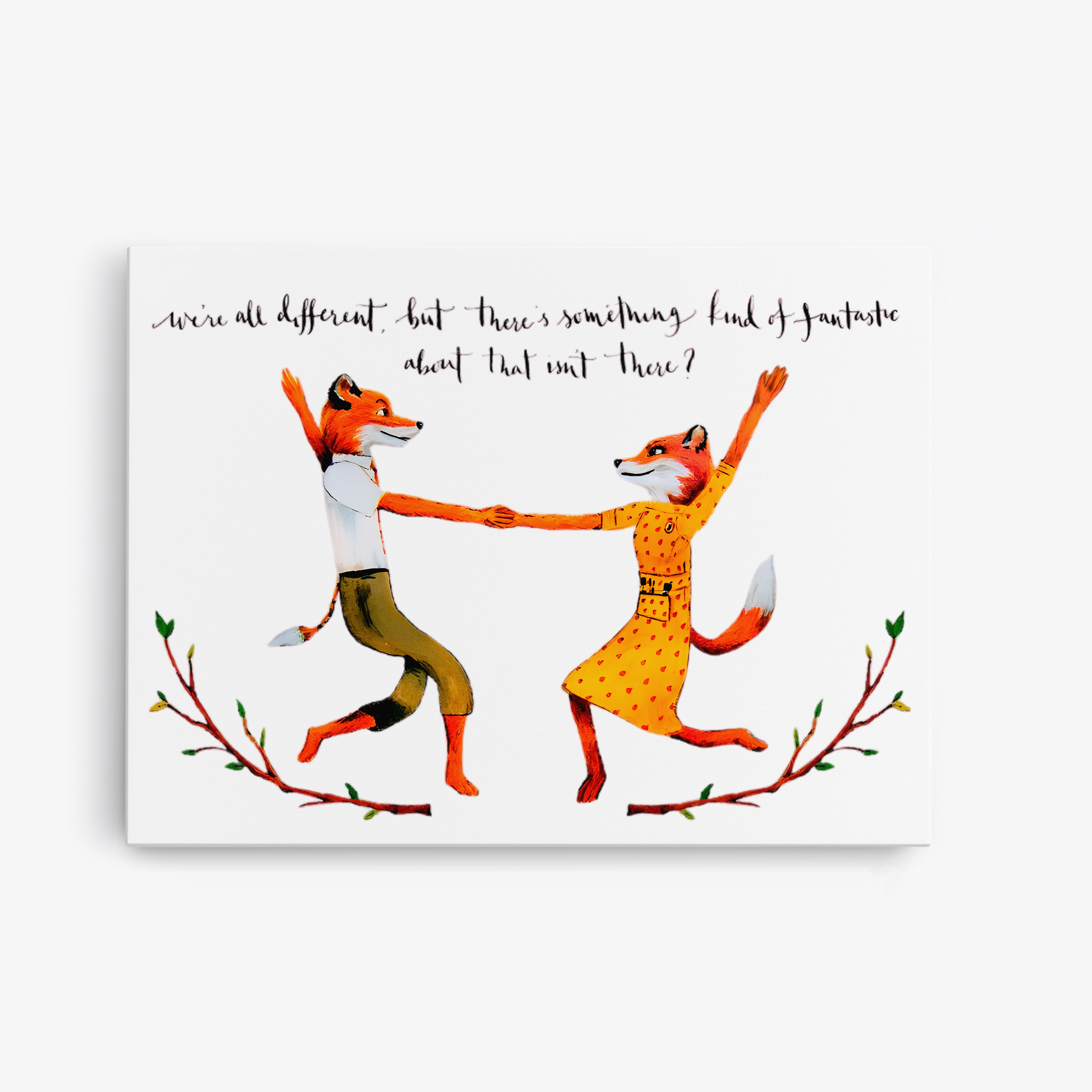 Mr. and Ms. Fox Wes Anderson - Canvas Art