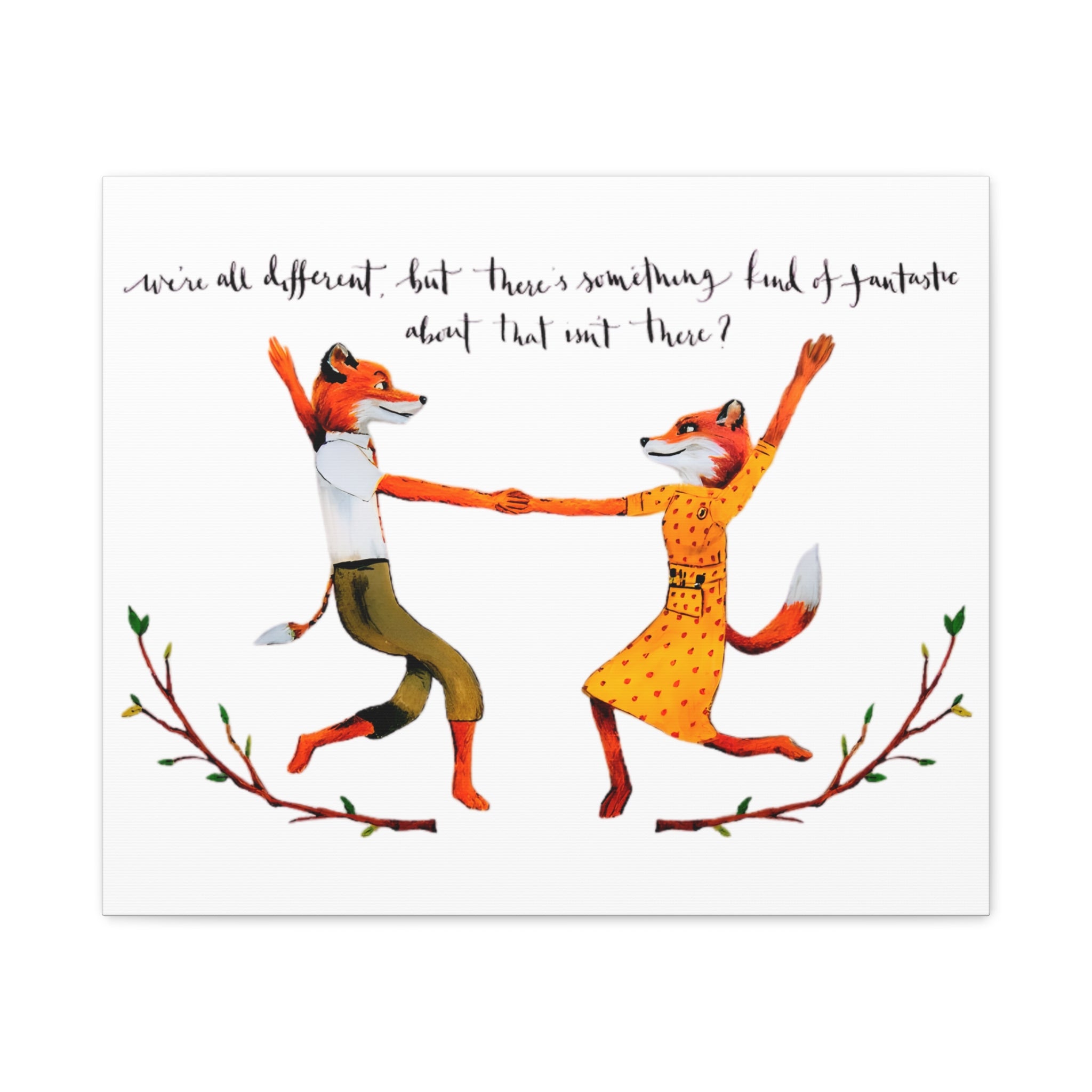 Mr. and Ms. Fox Wes Anderson - Canvas Art - The Films Point