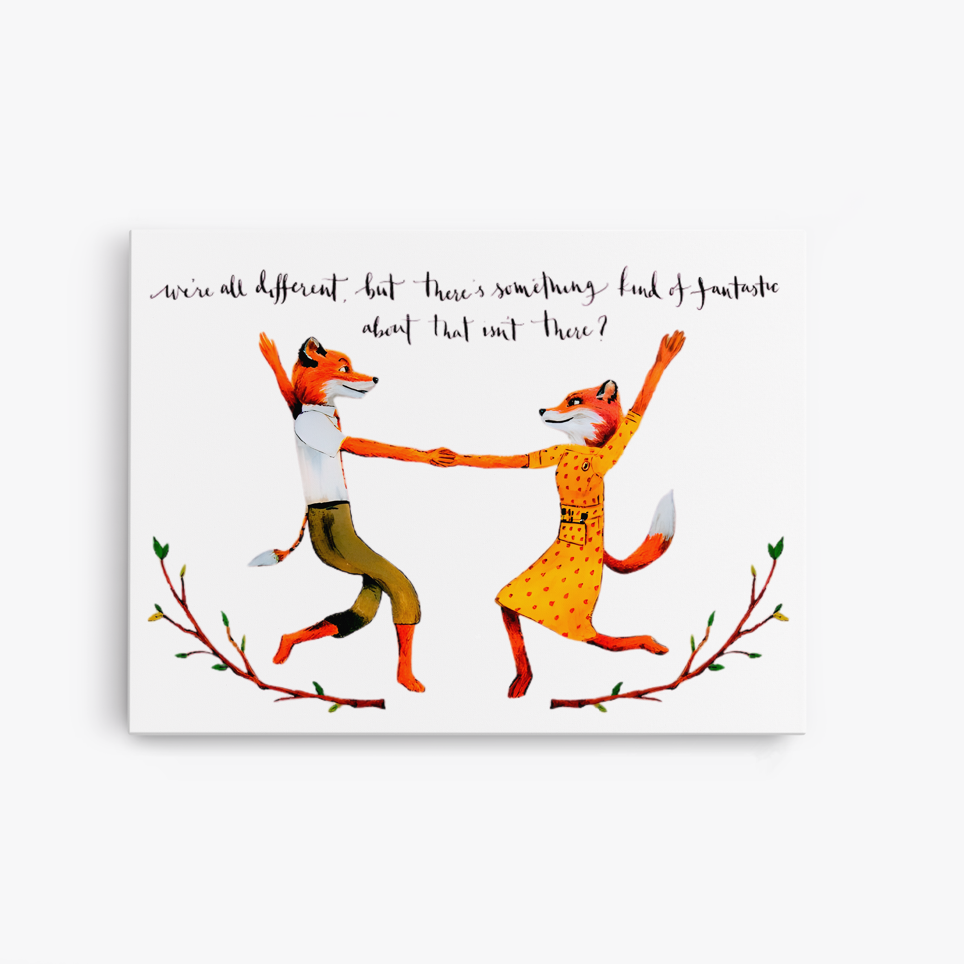 Mr. and Ms. Fox Wes Anderson - Canvas Art