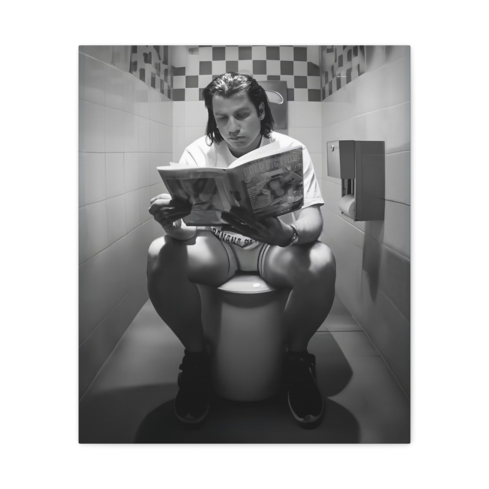 Vincent Vega John Travolta Bathroom Pulp Fiction - Canvas Art - The Films Point