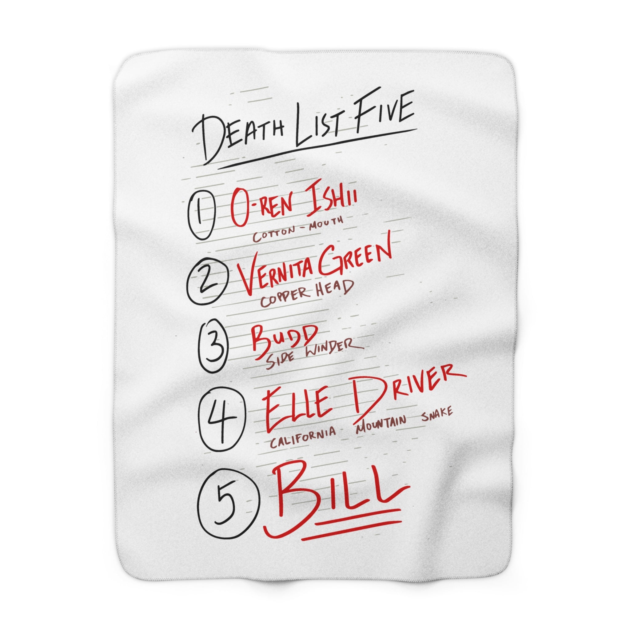 Death List Five Tarantino - Blanket - The Films Point