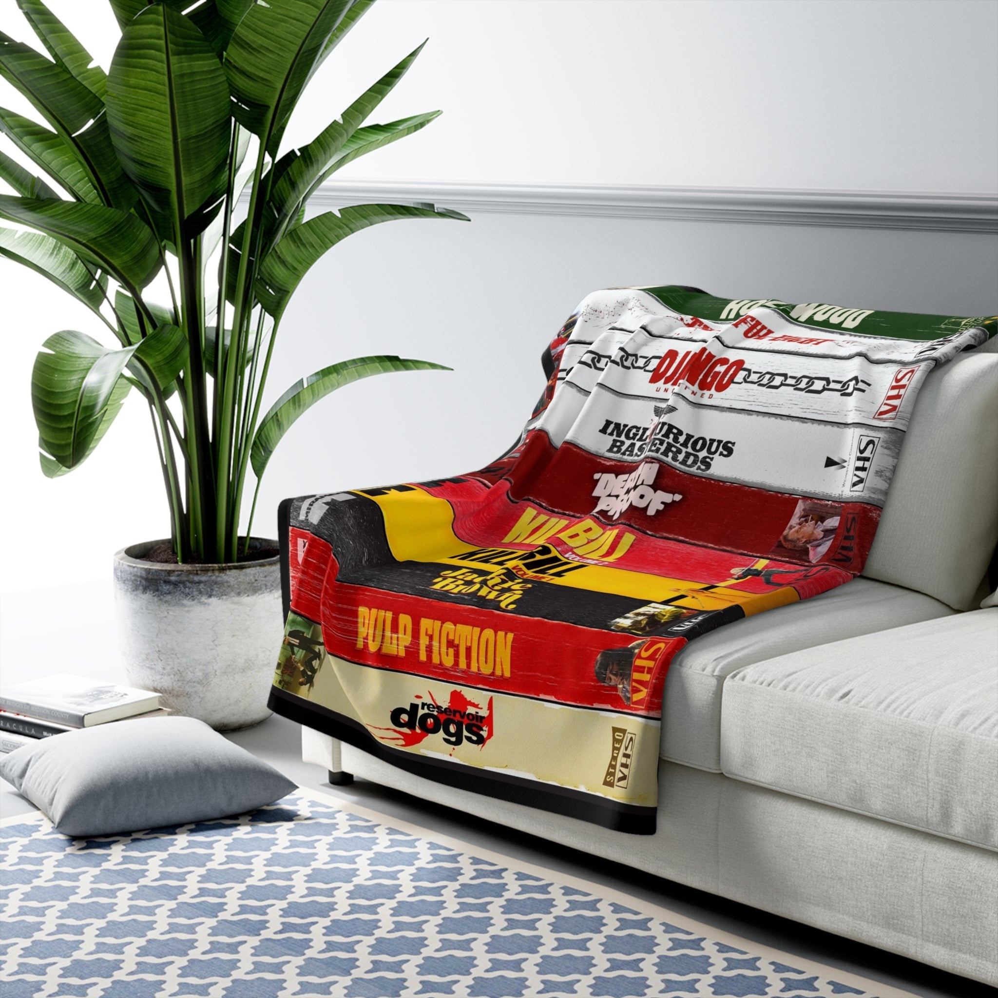 Movie Themed Tarantino VHS Art - Sherpa Blanket