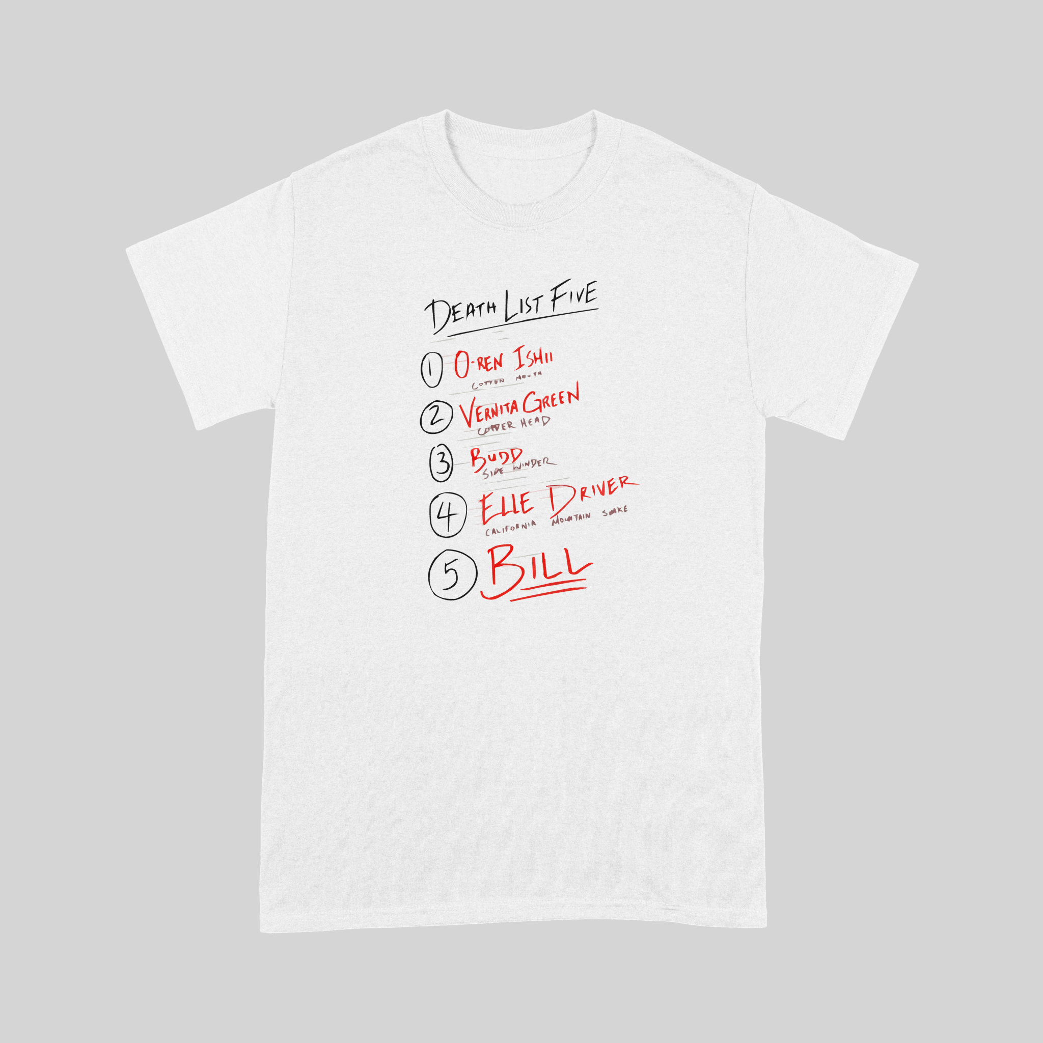 Death List Five Tarantino - T-Shirt - The Films Point