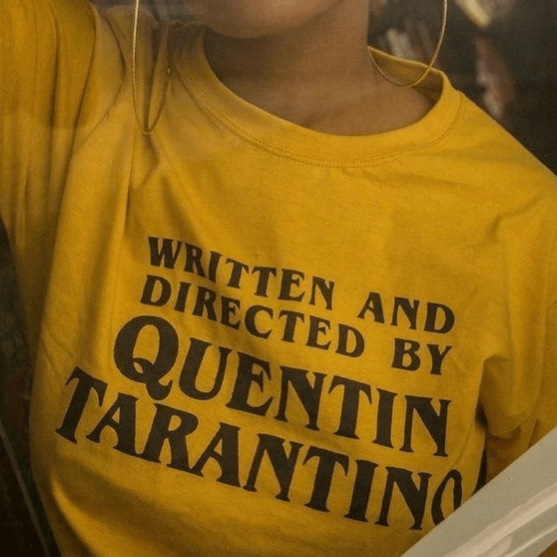Written and Directed By Quentin Tarantino Gold - T-Shirt - The Films Point
