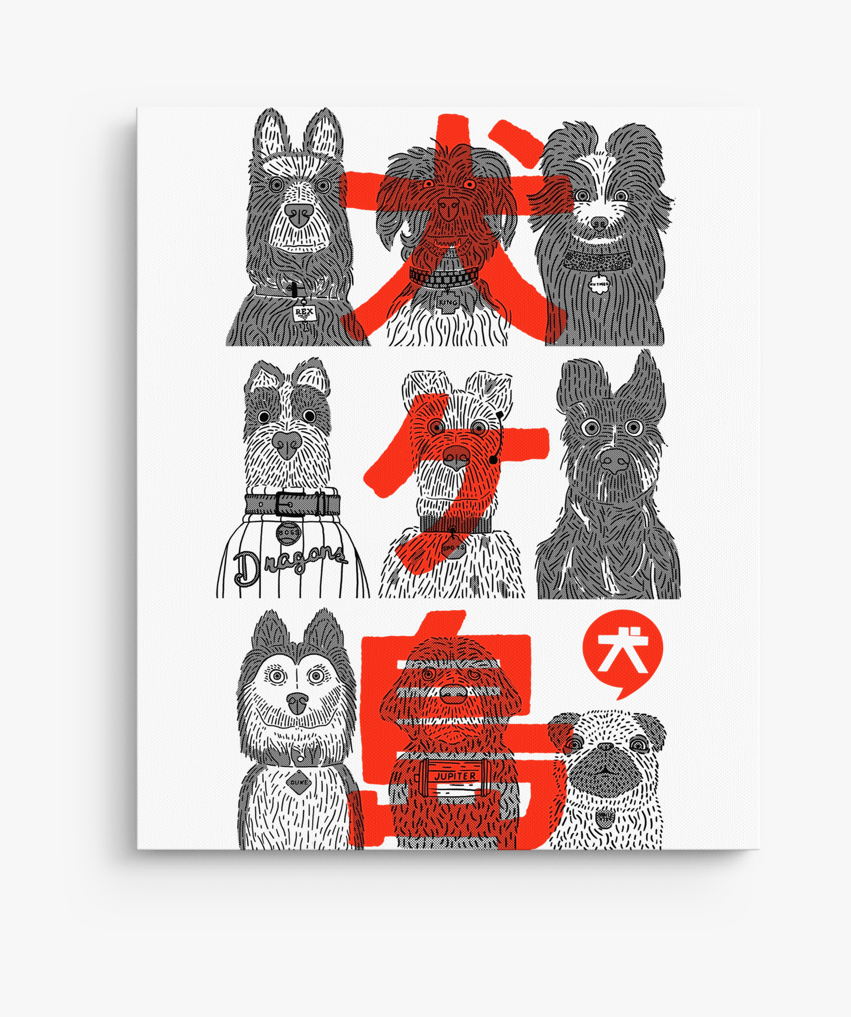 Isle Of Dogs - Canvas Art - The Films Point