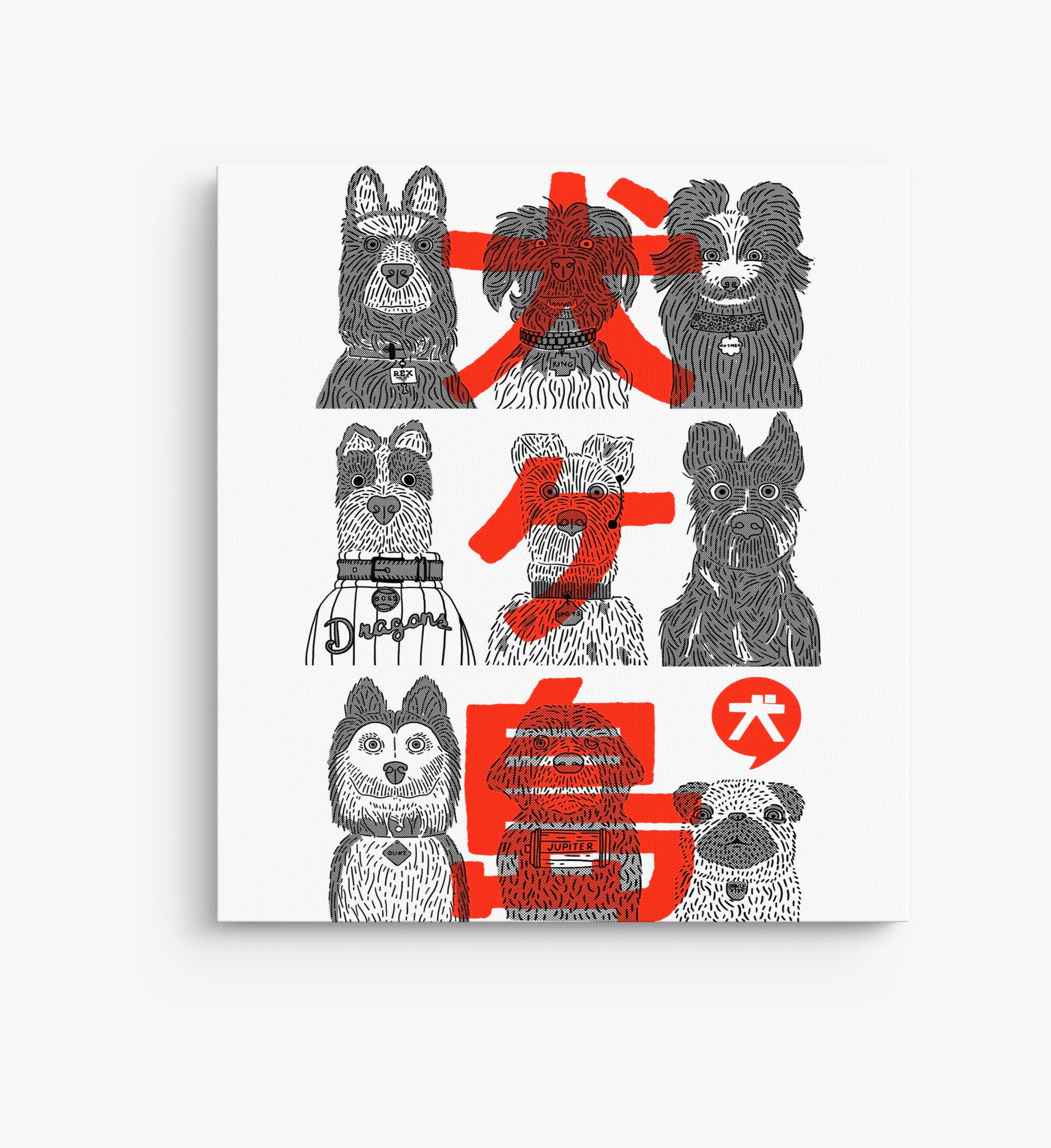 Isle Of Dogs - Canvas Art - The Films Point
