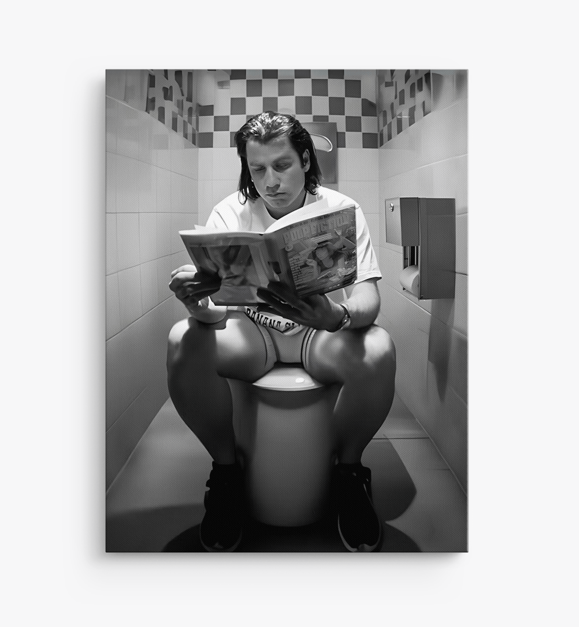Vincent Vega John Travolta Bathroom Pulp Fiction - Canvas Art - The Films Point
