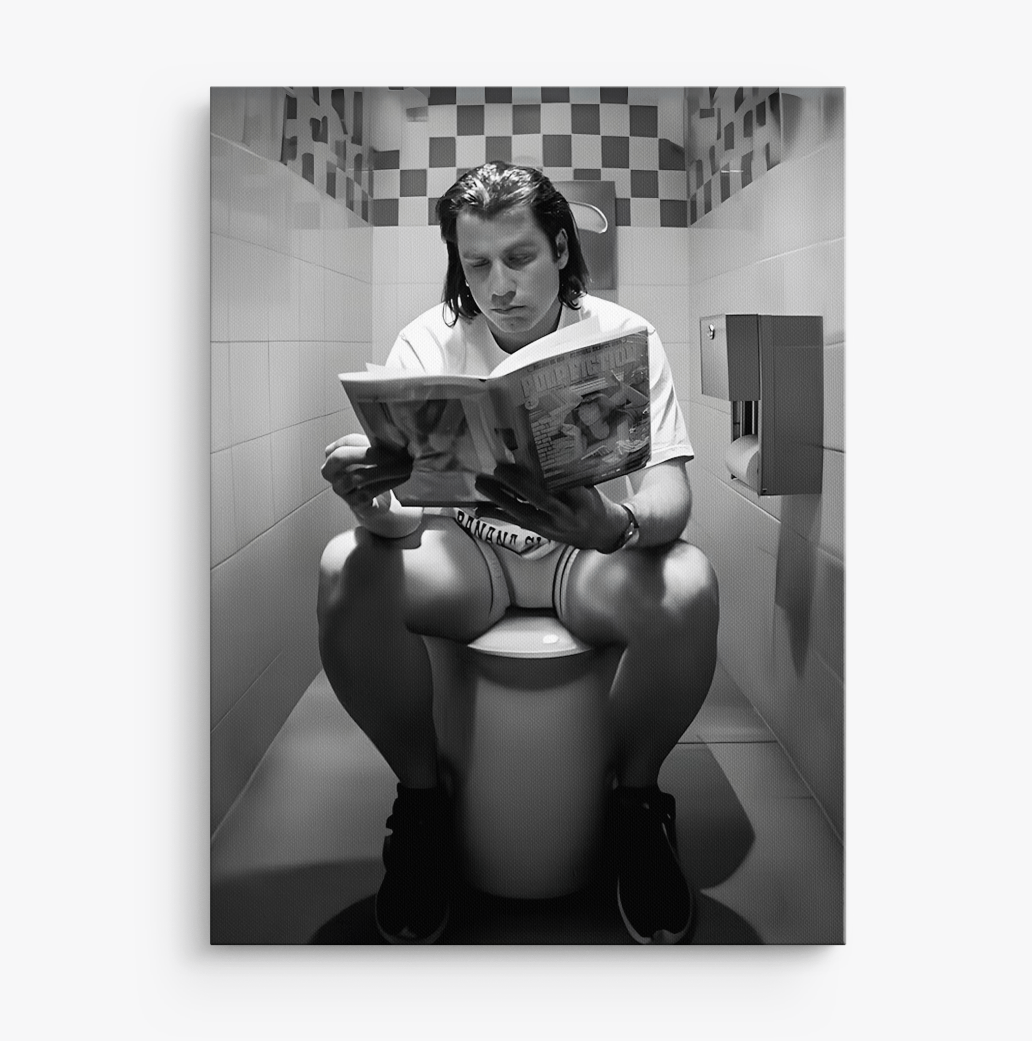 Vincent Vega John Travolta Bathroom Pulp Fiction - Canvas Art - The Films Point