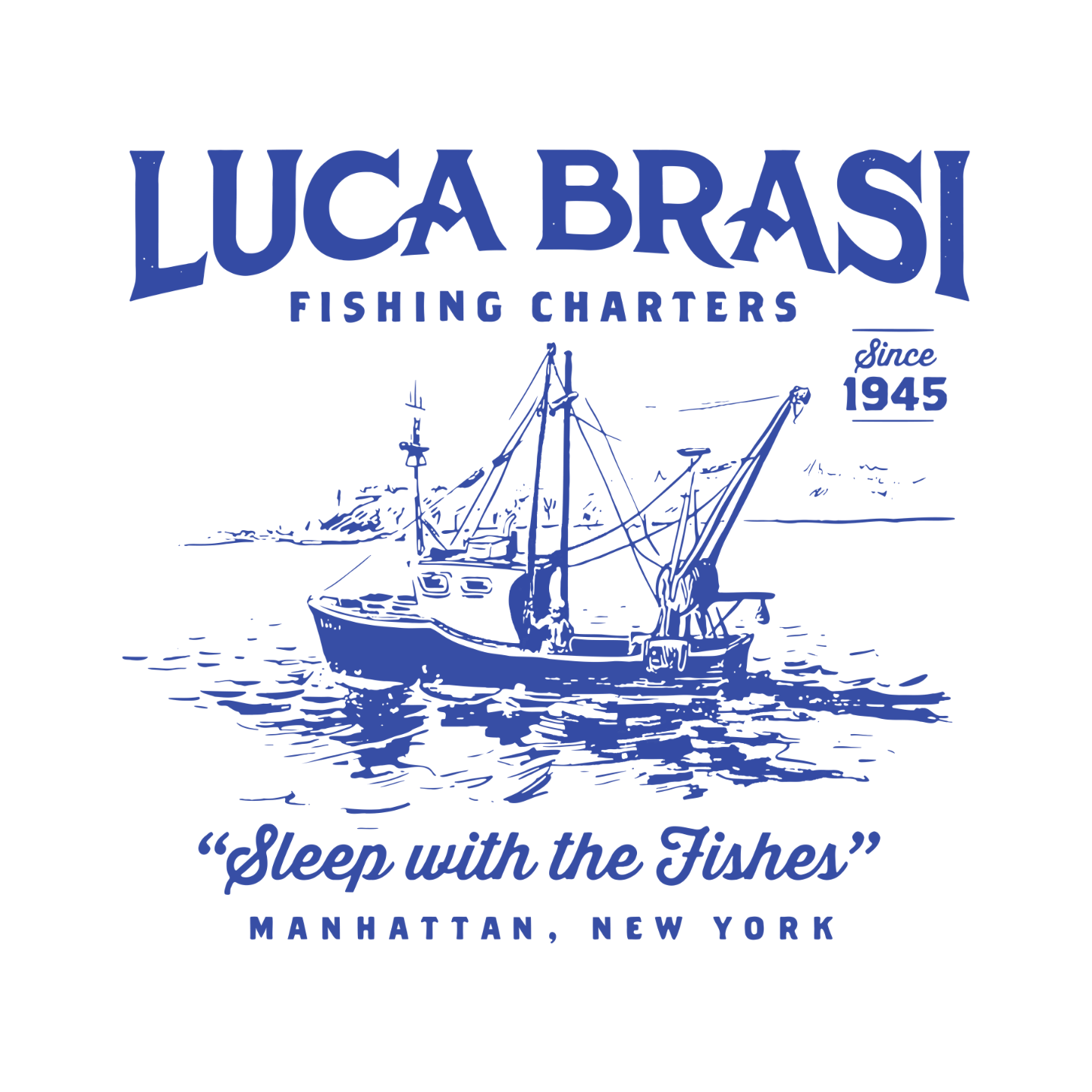 Luca Brasi Fishing Charters The Godfather - T-shirt - The Films Point