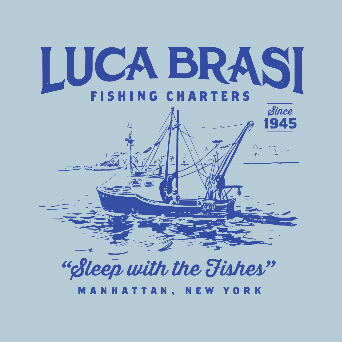 Luca Brasi Fishing Charters The Godfather - T-shirt - The Films Point