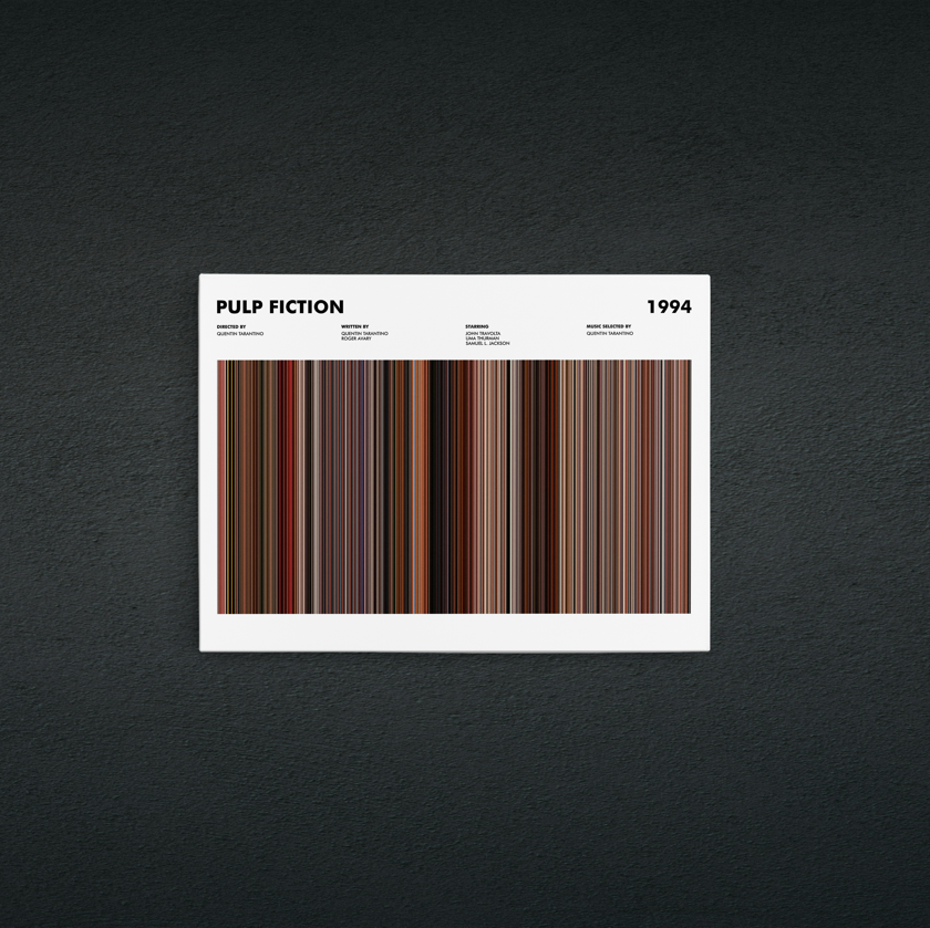 Pulp Fiction Movie Barcode - Canvas