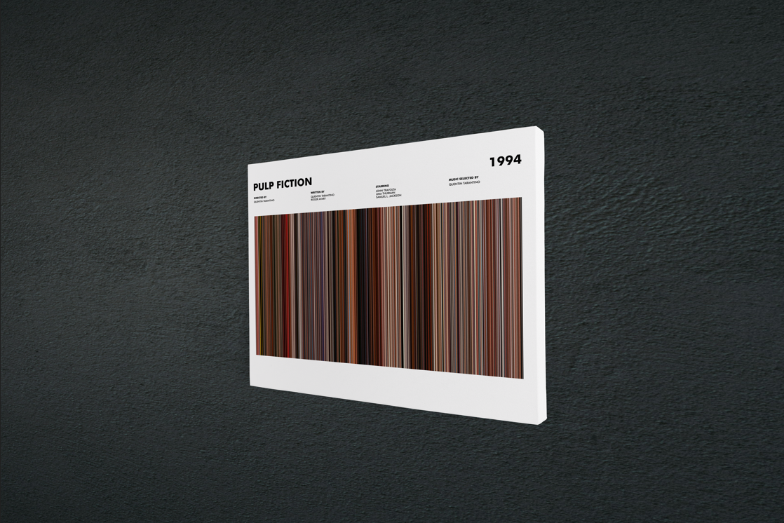 Pulp Fiction Movie Barcode - Canvas