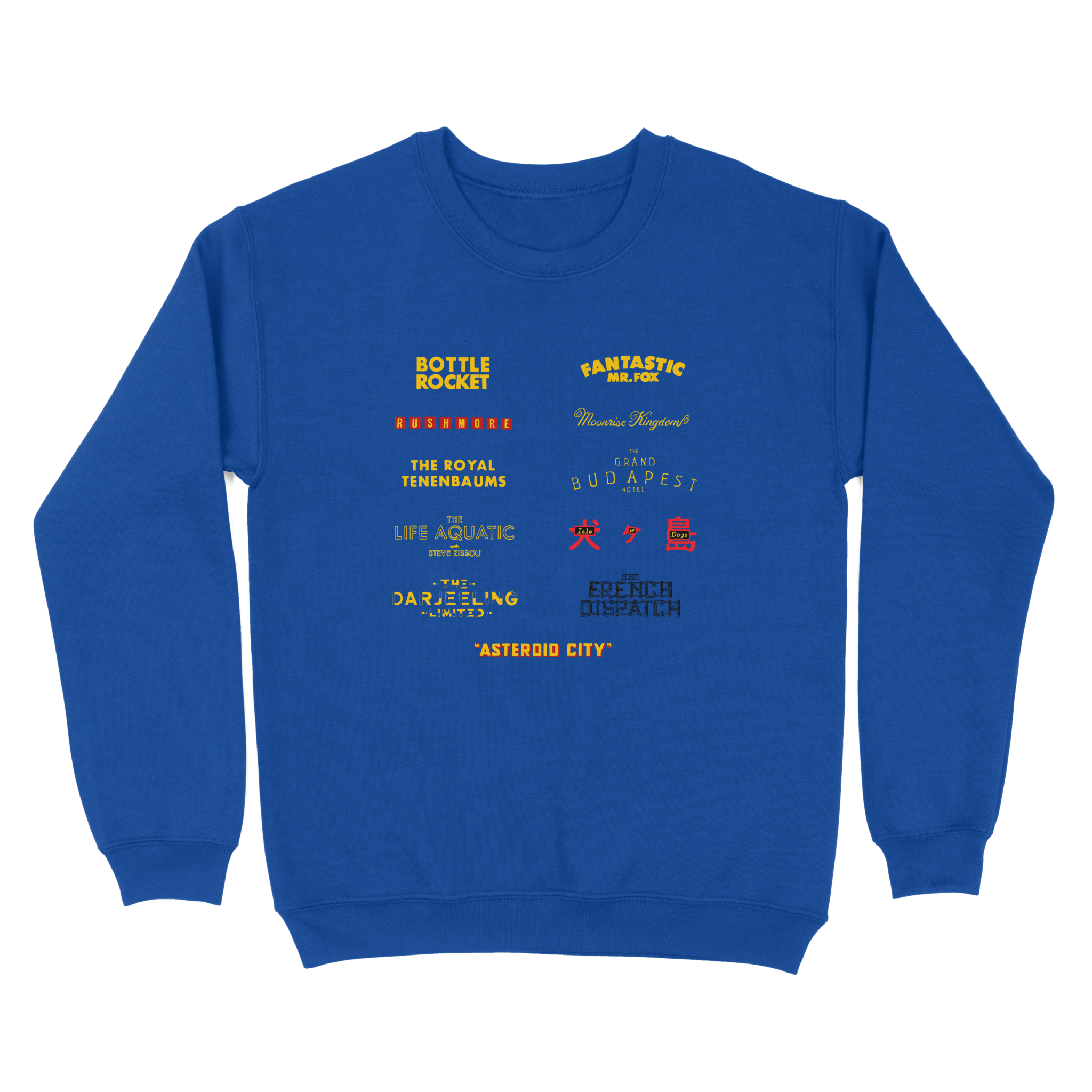 Wes Anderson Films - Sweatshirt - The Films Point