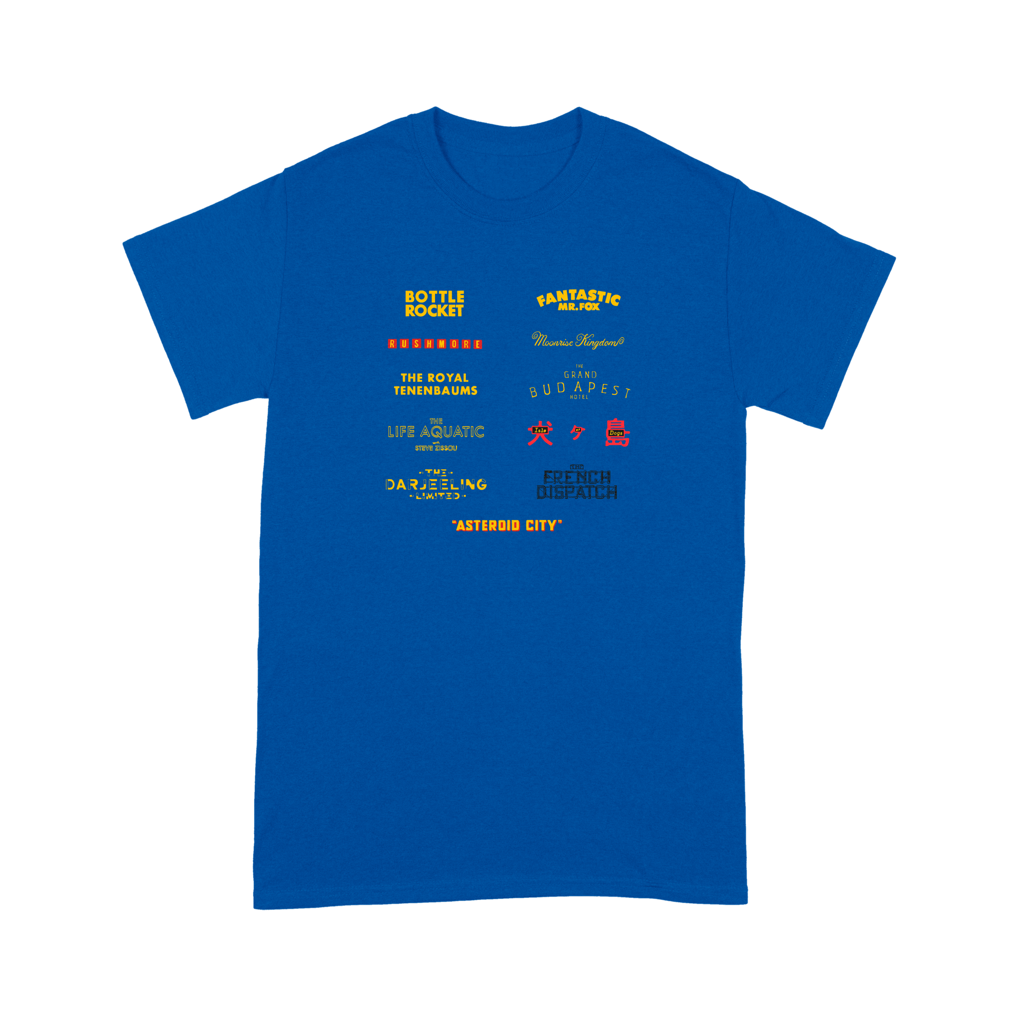 Wes Anderson Films - T-Shirt - The Films Point
