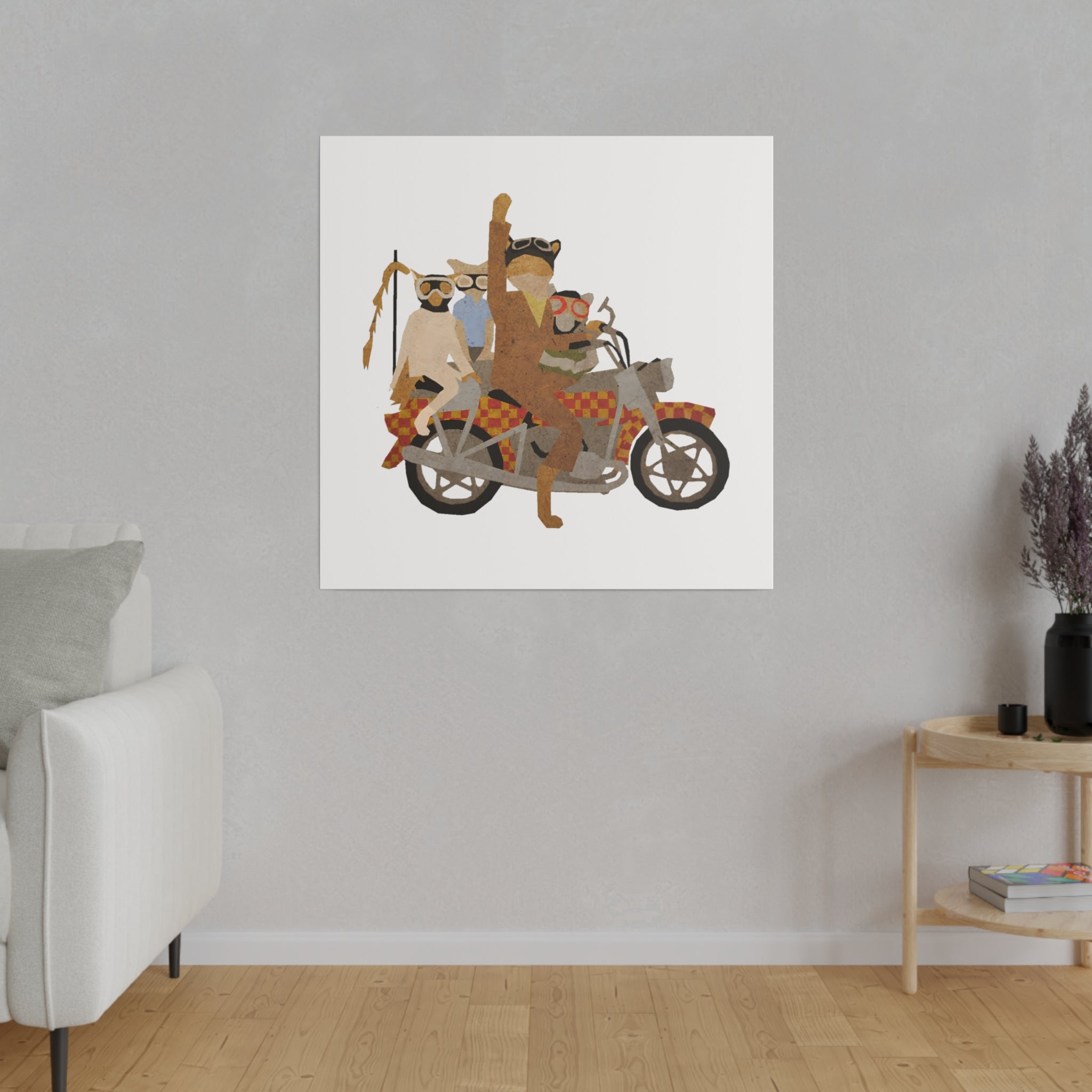 Fantastic Mr Fox Motorcycle Wes Anderson - Canvas Art