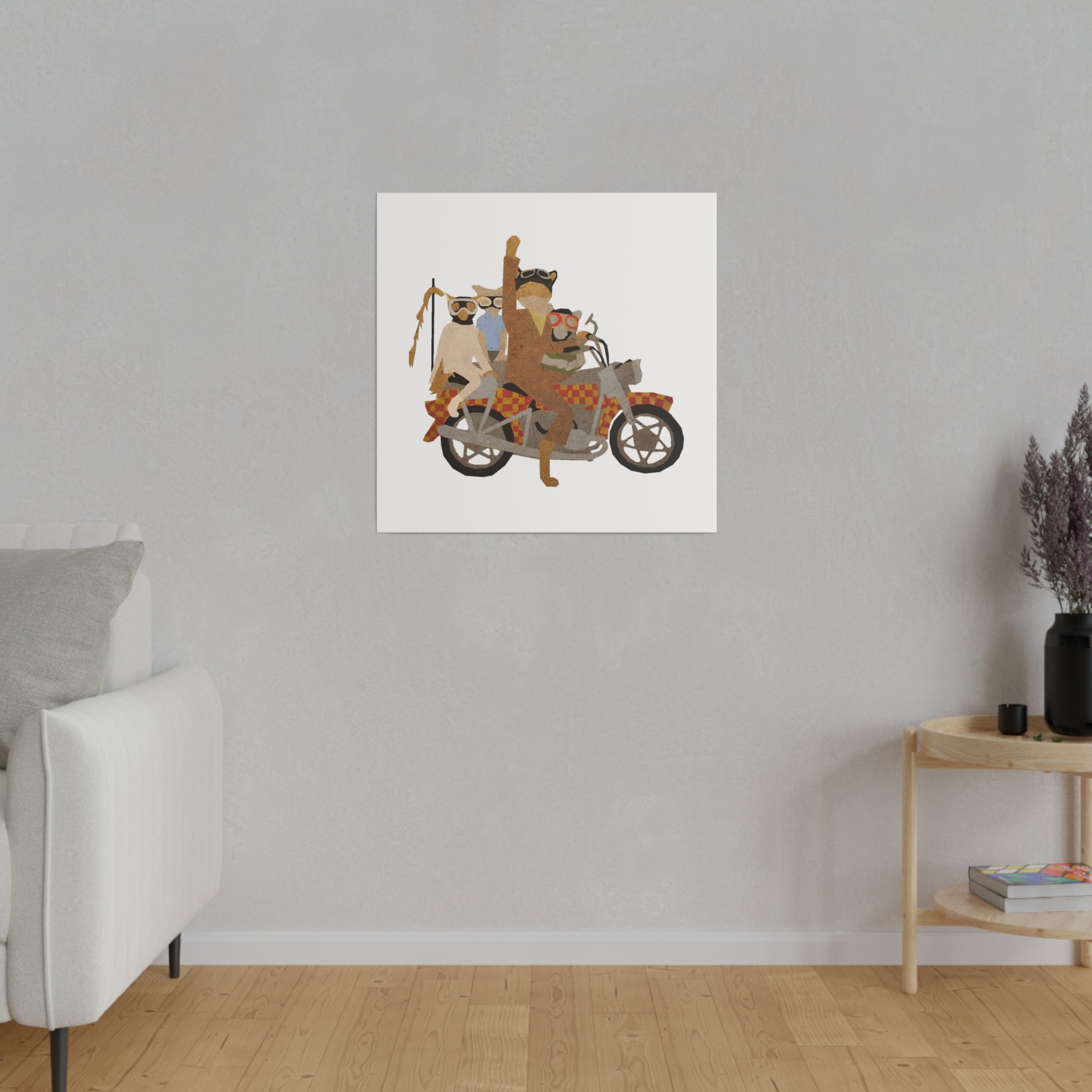 Fantastic Mr Fox Motorcycle Wes Anderson - Canvas Art