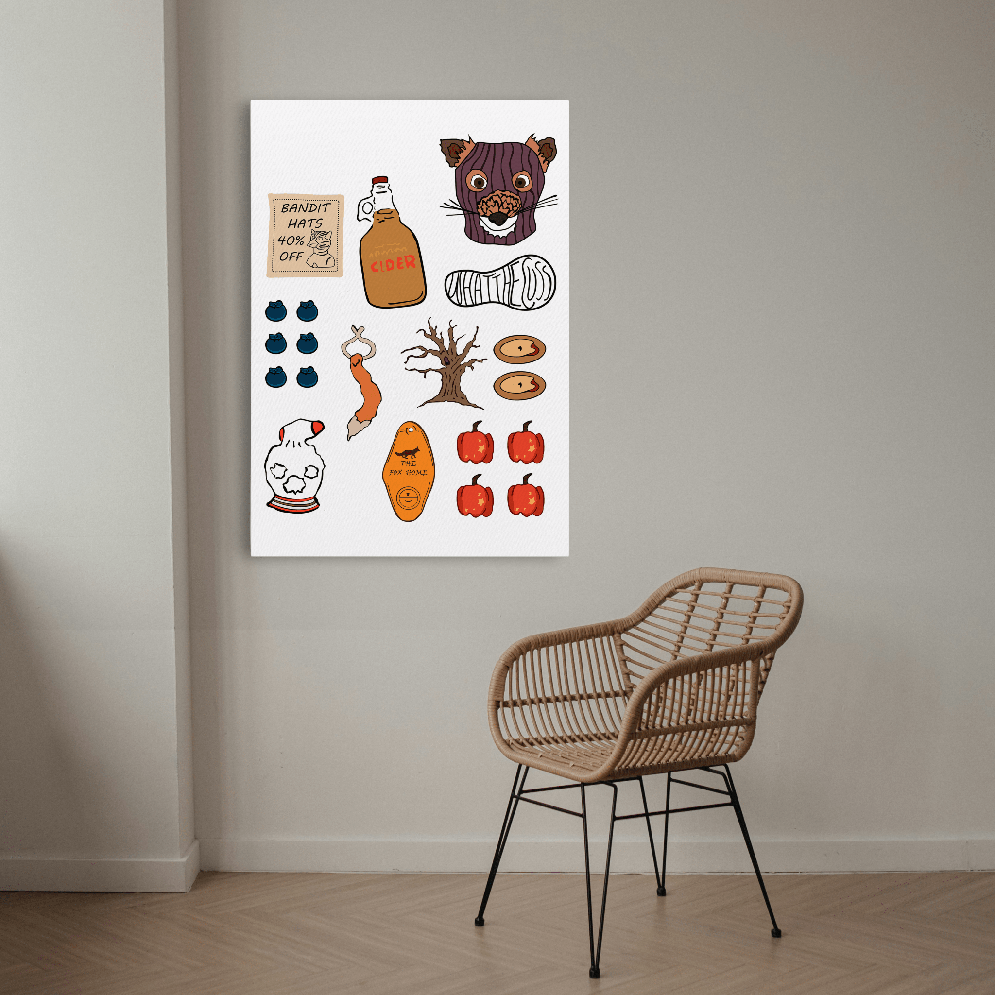 Fantastic Mr. Fox Accesories Wes Anderson - Canvas Art - The Films Point