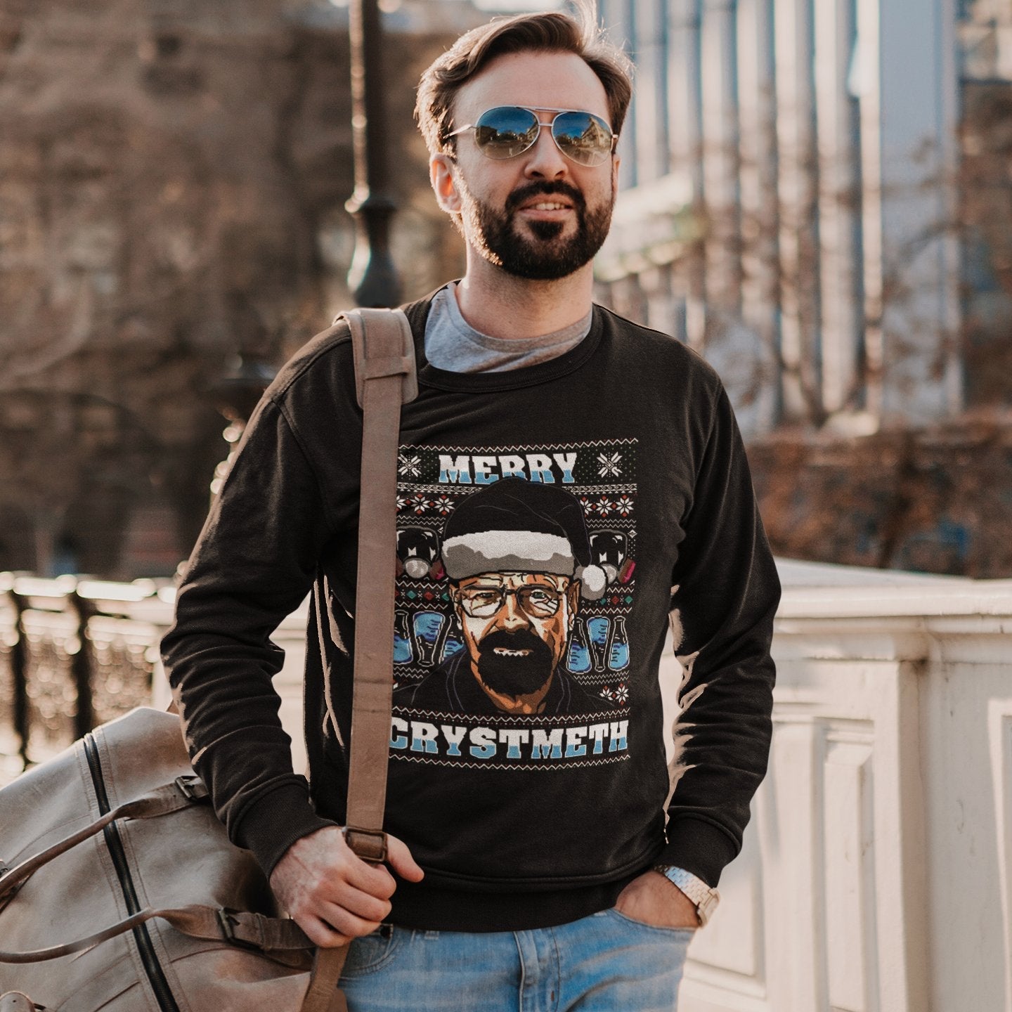 Merry Crystmeth Breaking Bad - Ugly Sweatshirt - The Films Point