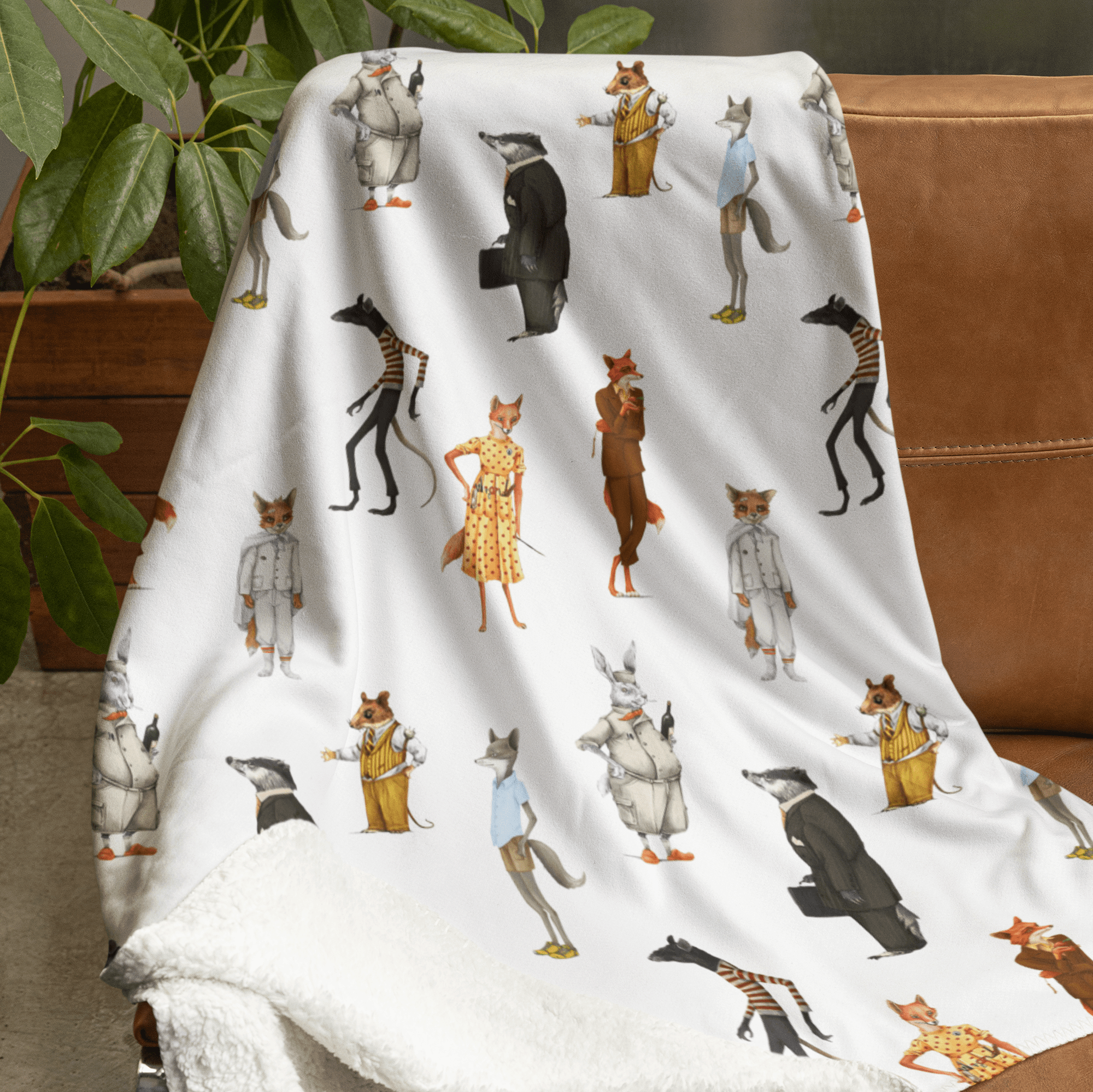 Fantastic Mr Fox family - Sherpa Fleece Blanket - The Films Point
