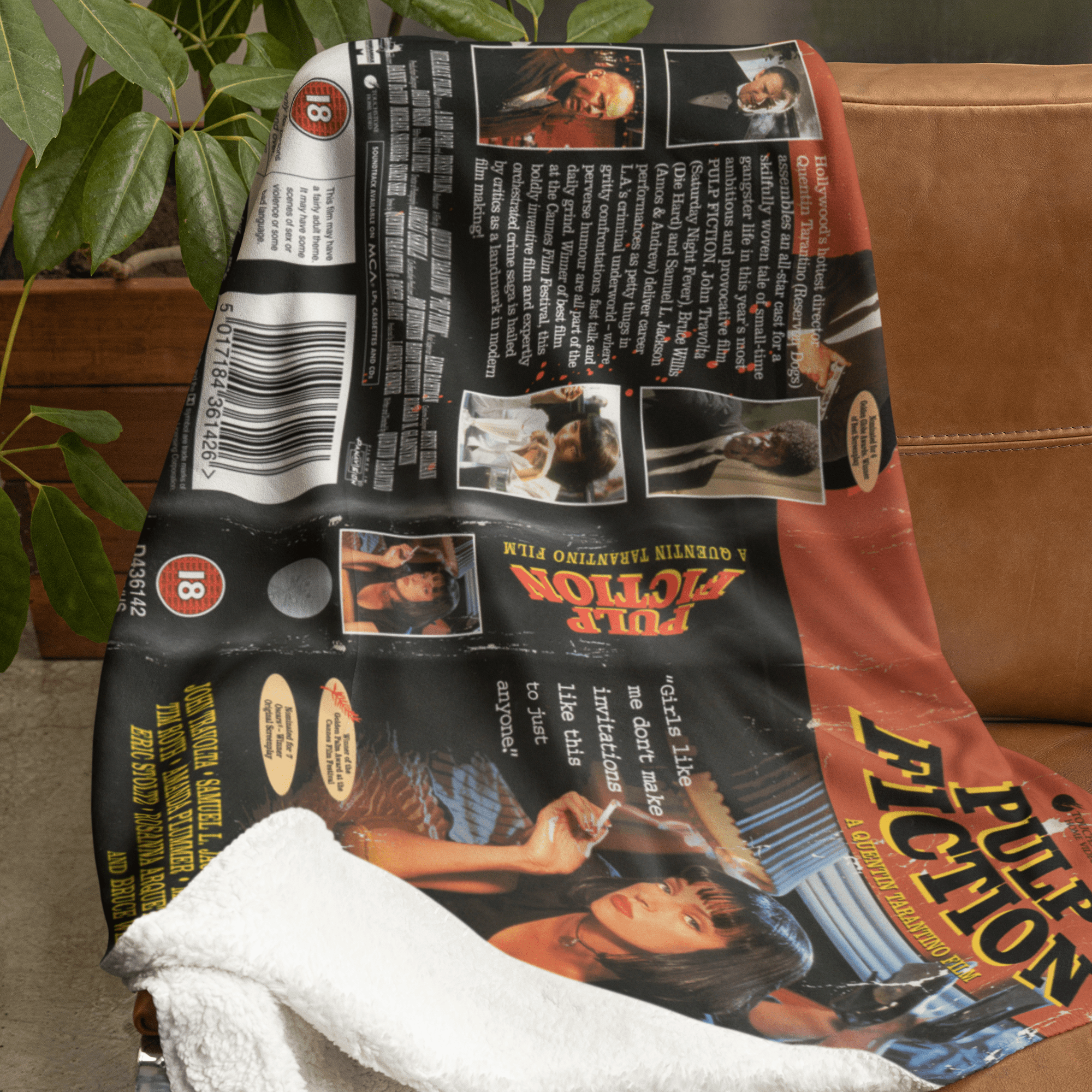 Pulp Fiction VHS Tarantino - Sherpa Blanket - The Films Point