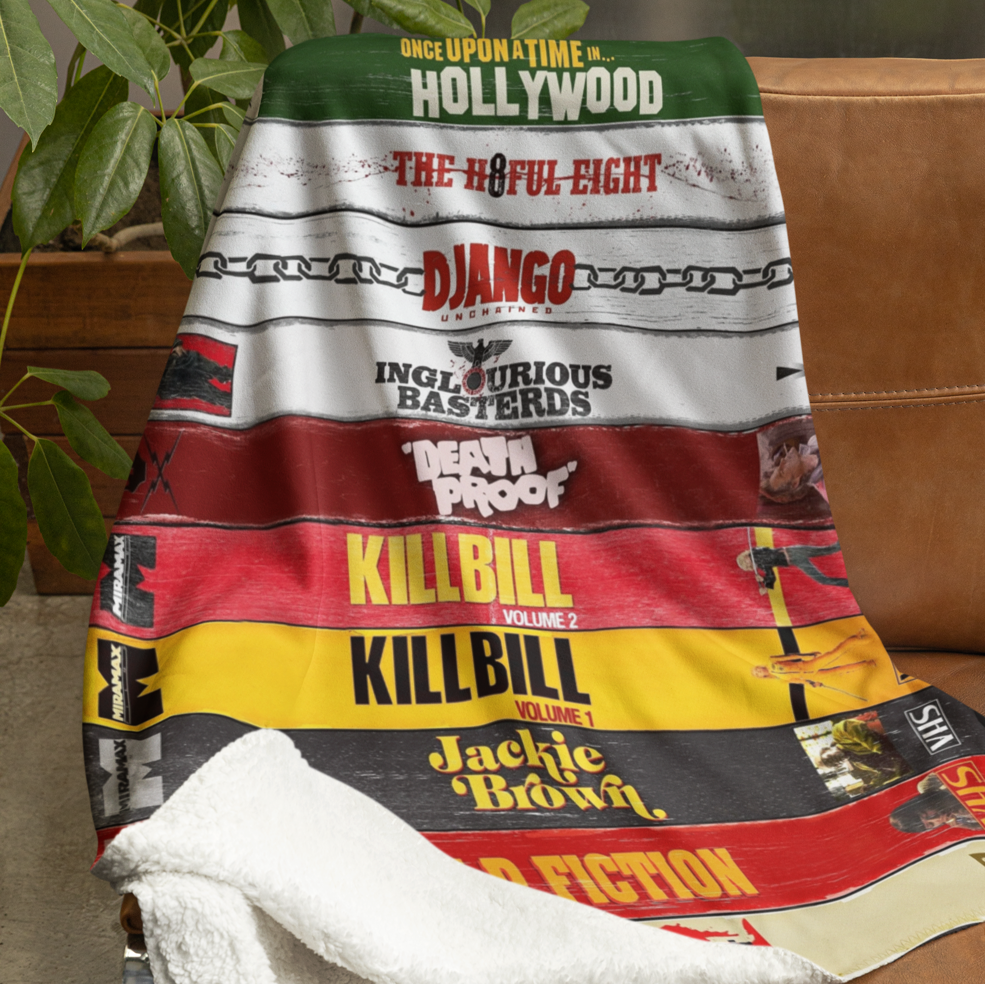 Movie Themed Tarantino VHS Art - Sherpa Blanket