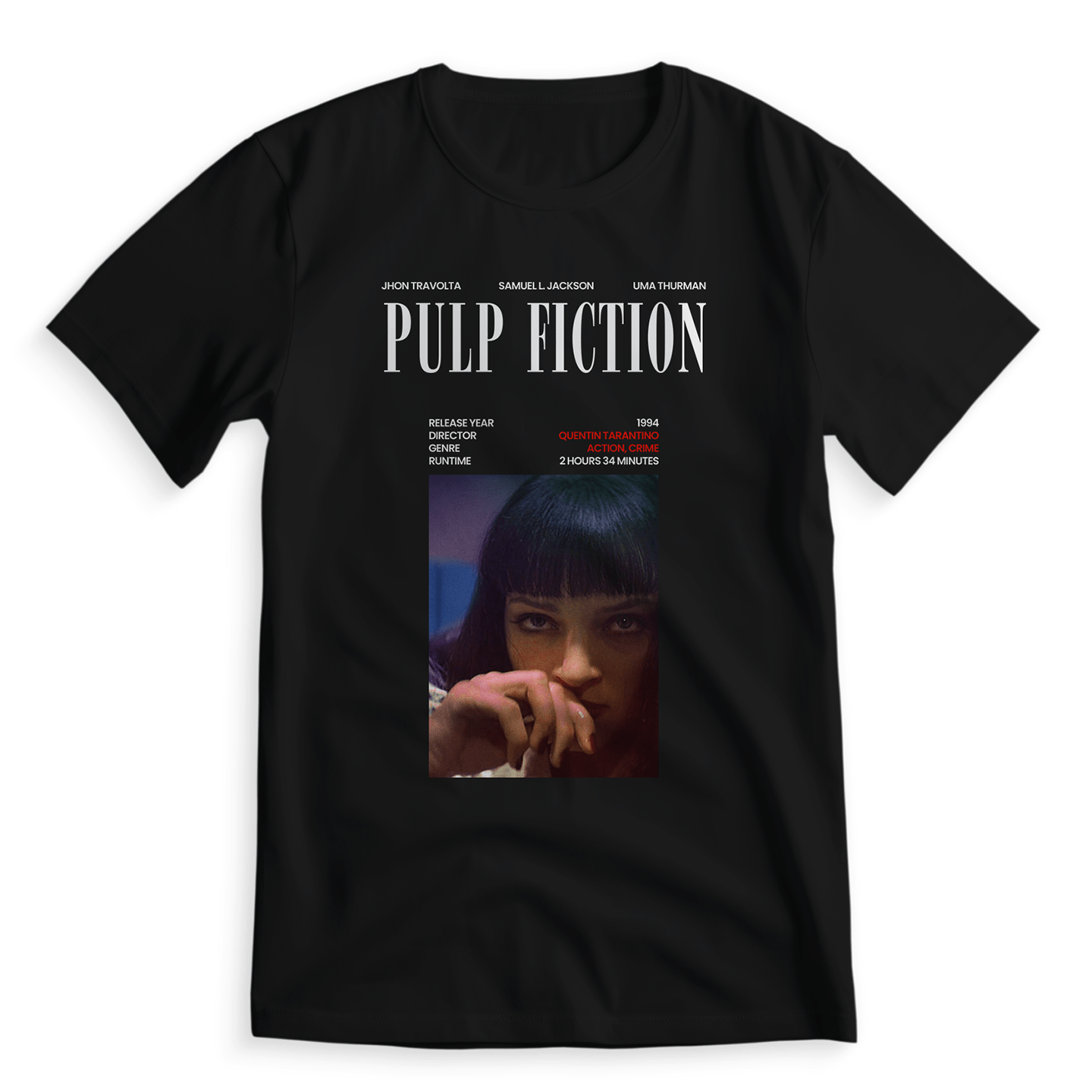Pulp Fiction Mia Cover Vibe - T-Shirt - The Films Point