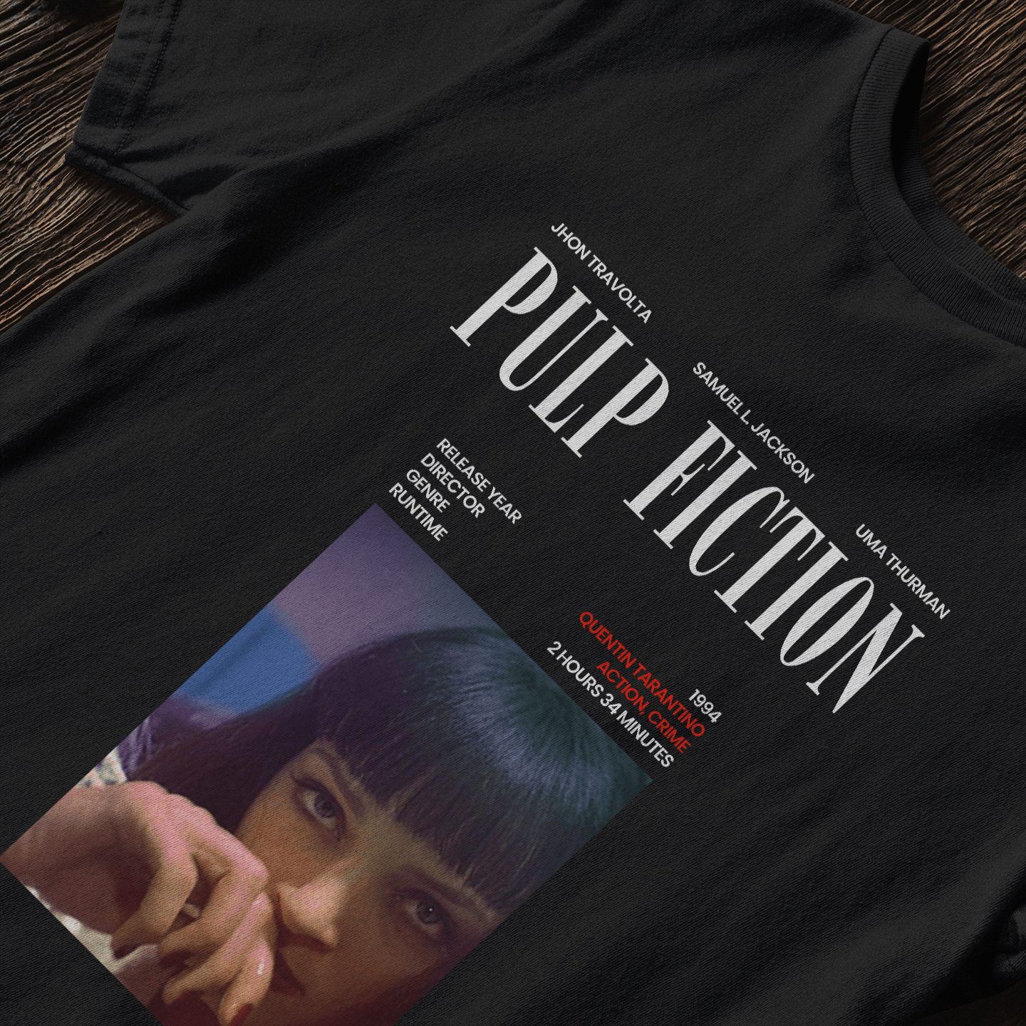 Pulp Fiction Mia Cover Vibe - T-Shirt - The Films Point