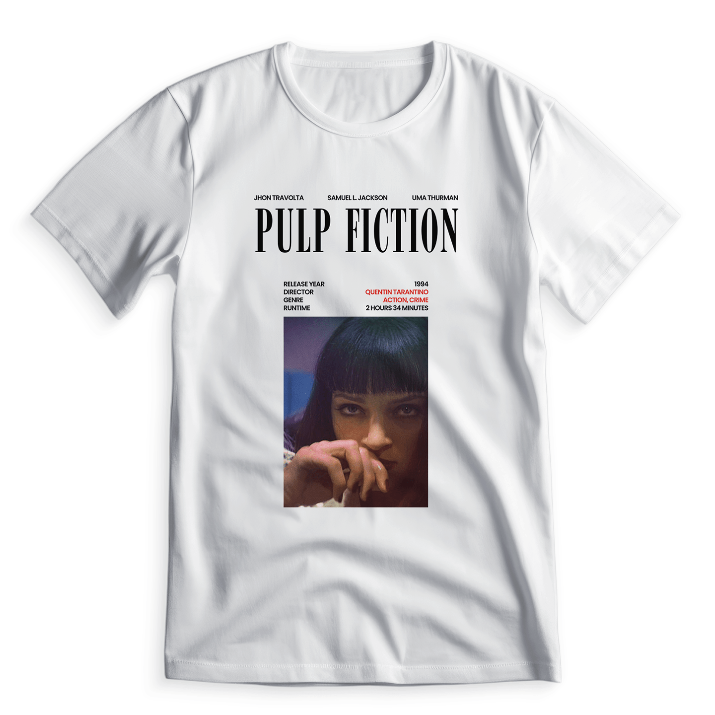 Pulp Fiction Mia Cover Vibe - T-Shirt - The Films Point