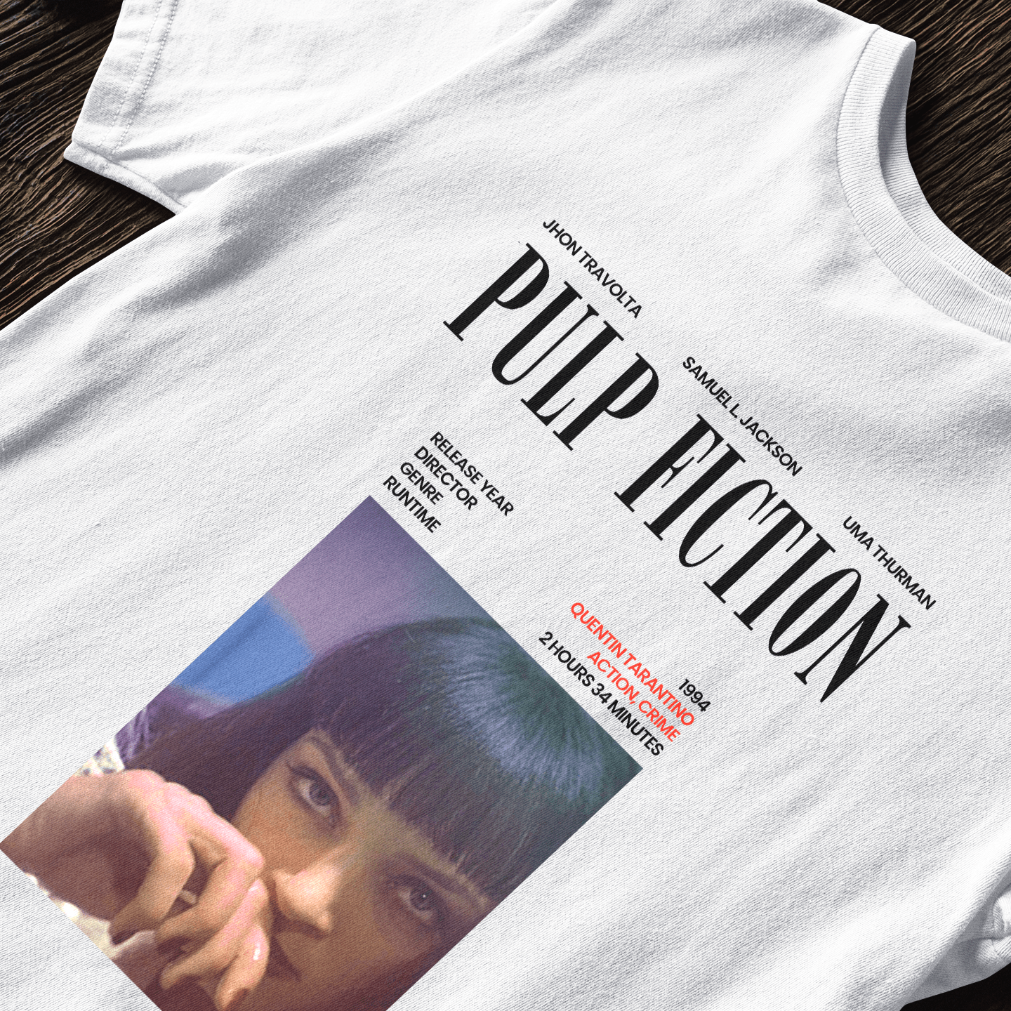Pulp Fiction Mia Cover Vibe - T-Shirt - The Films Point