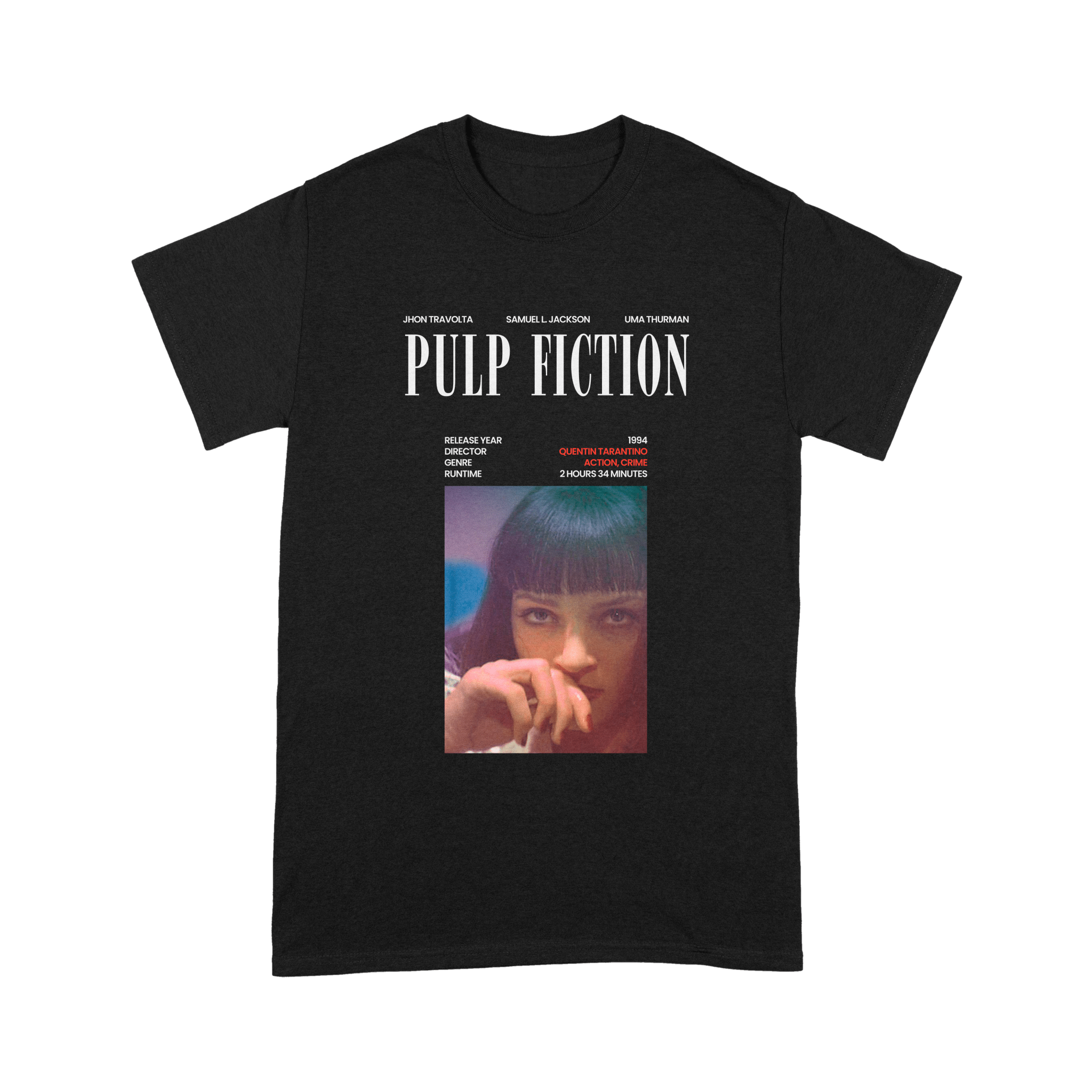 Pulp Fiction Mia Cover Vibe - T-Shirt - The Films Point