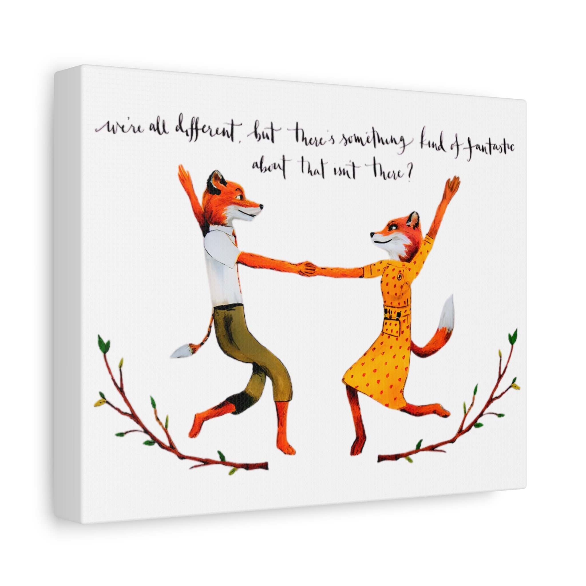 Mr. and Ms. Fox Wes Anderson - Canvas Art - The Films Point