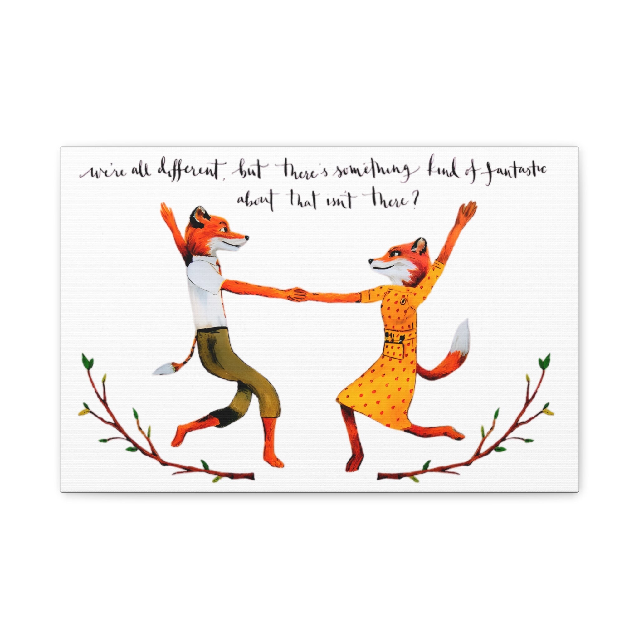 Mr. and Ms. Fox Wes Anderson - Canvas Art - The Films Point