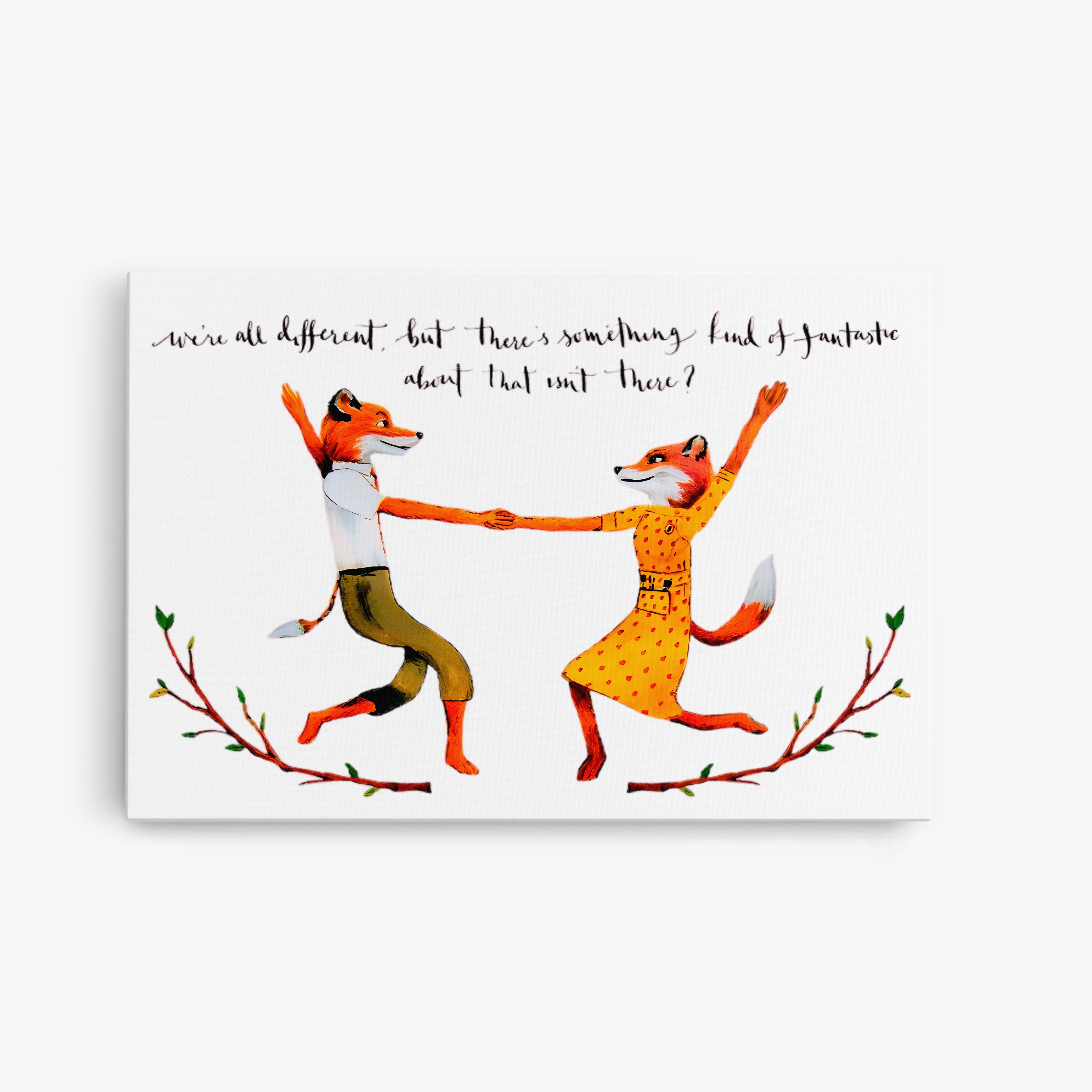 Mr. and Ms. Fox Wes Anderson - Canvas Art