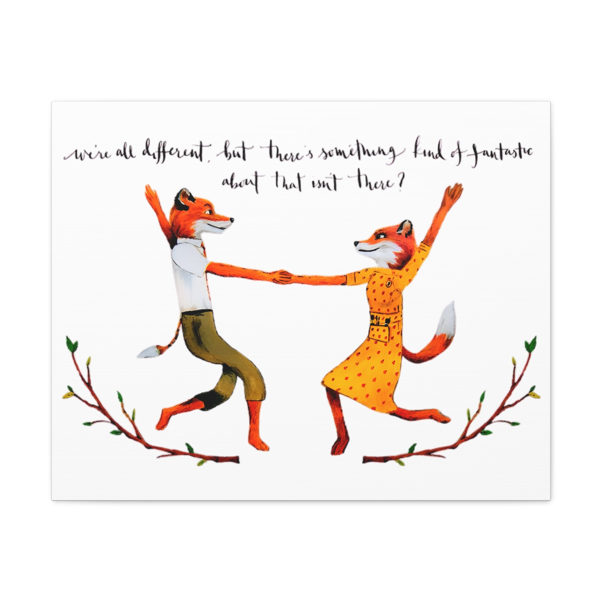 Mr. and Ms. Fox Wes Anderson - Canvas Art - The Films Point