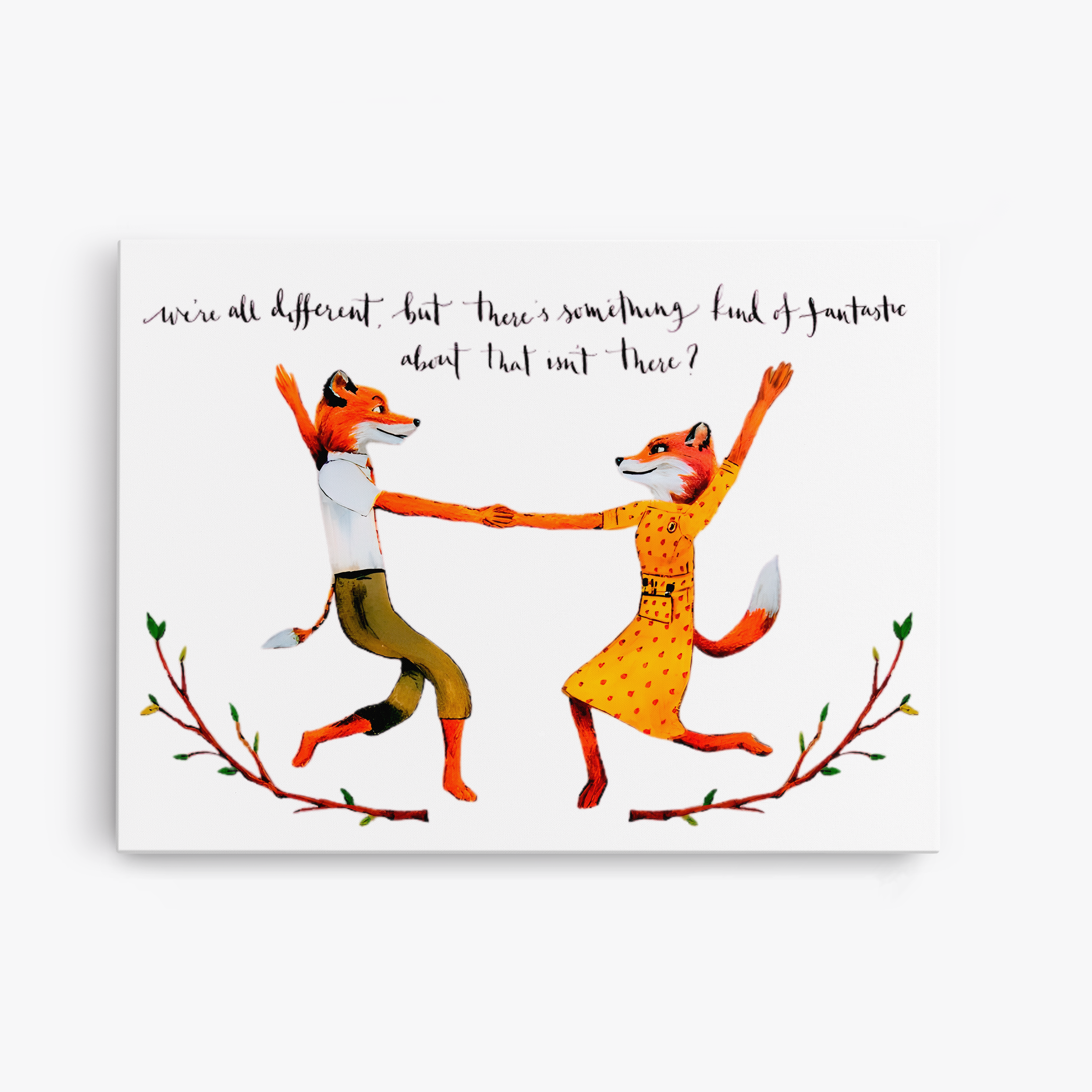 Mr. and Ms. Fox Wes Anderson - Canvas Art