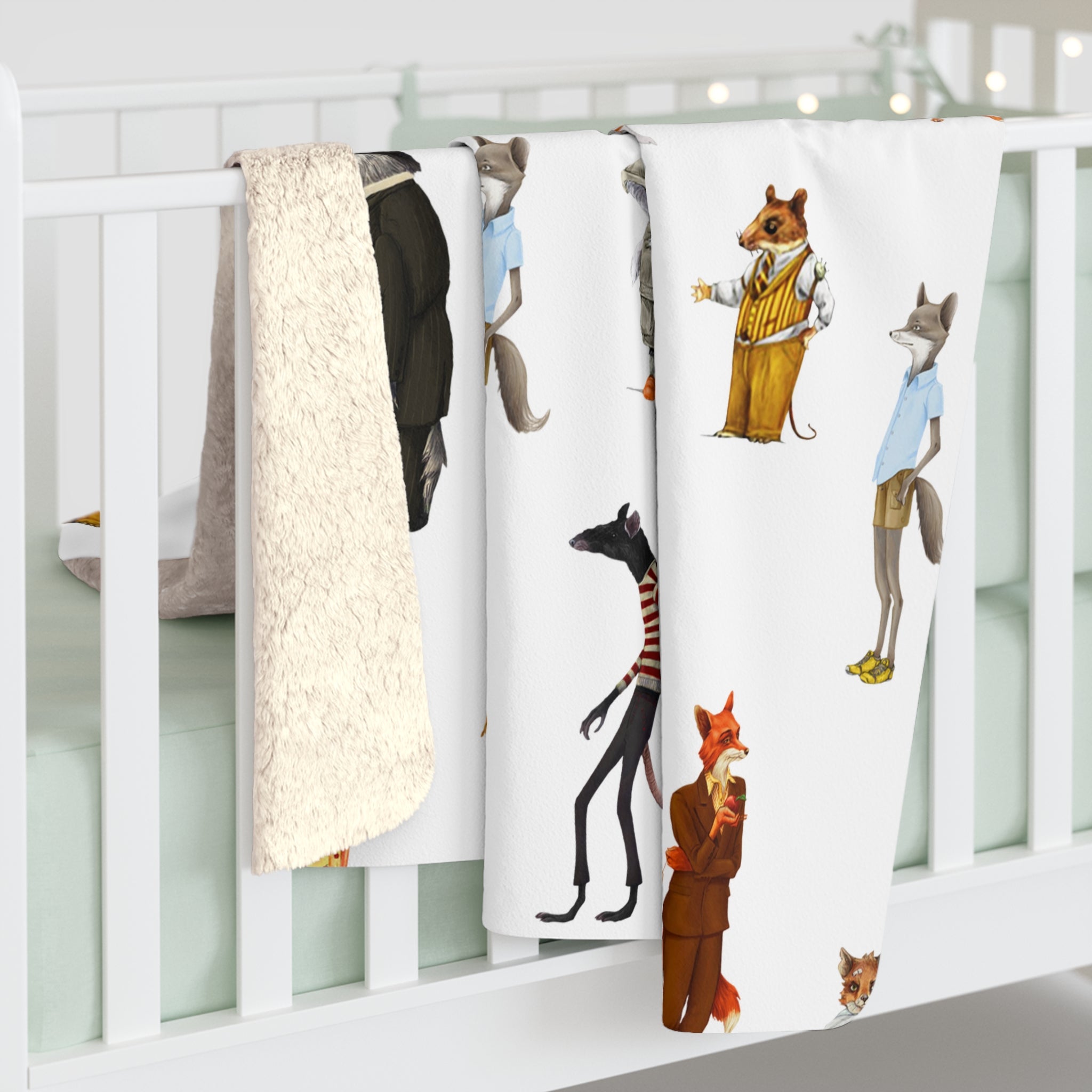 Fantastic Mr Fox family - Sherpa Fleece Blanket