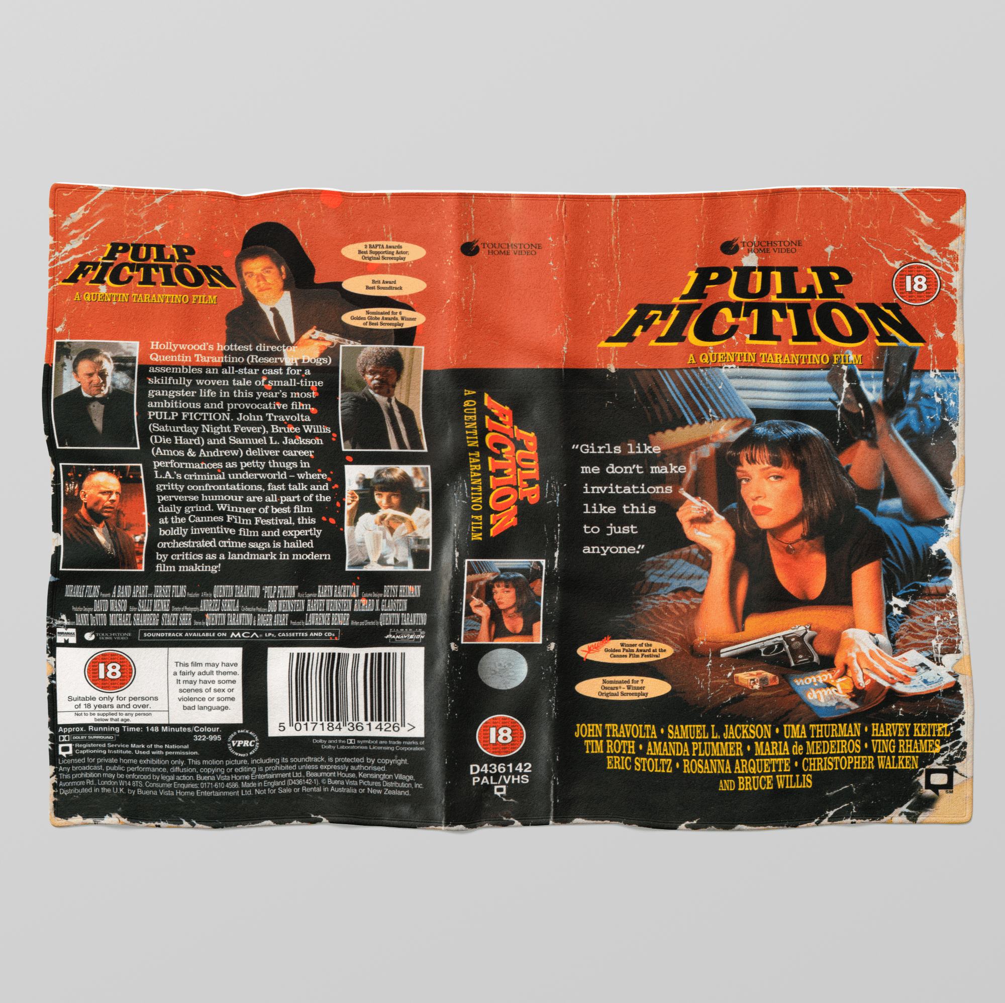 Pulp Fiction VHS Tarantino - Blanket - The Films Point