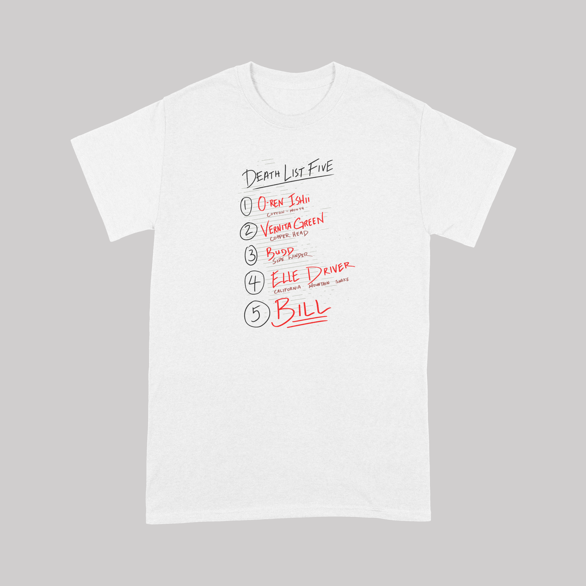 Death List Five Tarantino - T-Shirt - The Films Point