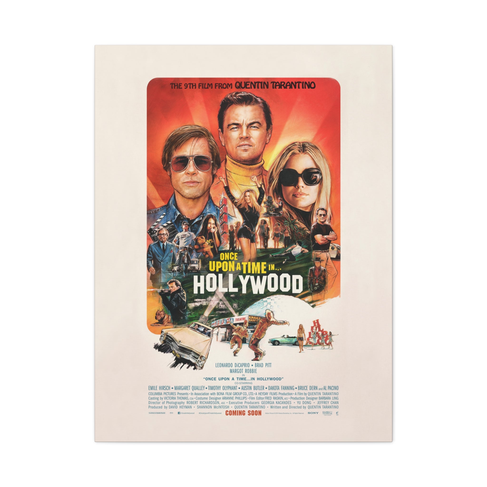 Once Upon a Time in Hollywood Movie poster - Canvas Art - The Films Point