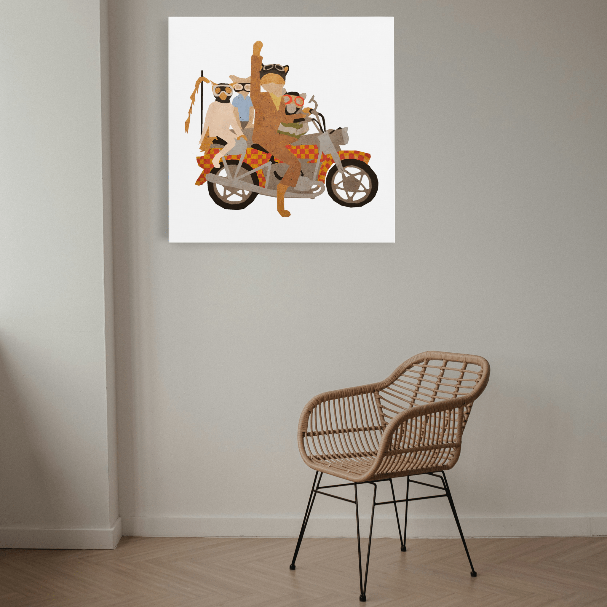 Fantastic Mr Fox Motorcycle - Canvas Art - The Films Point