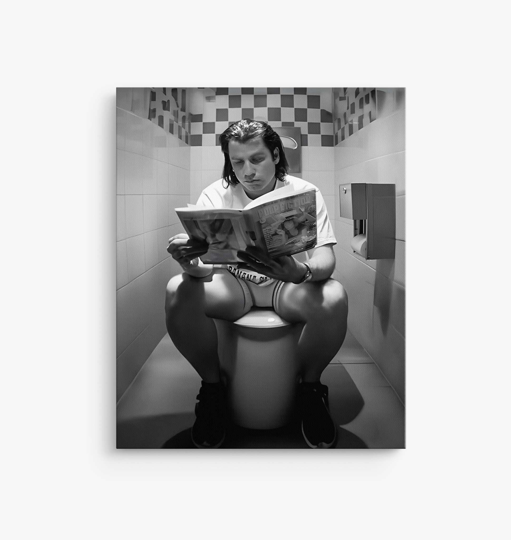 Vincent Vega John Travolta Bathroom Pulp Fiction - Canvas Art - The Films Point