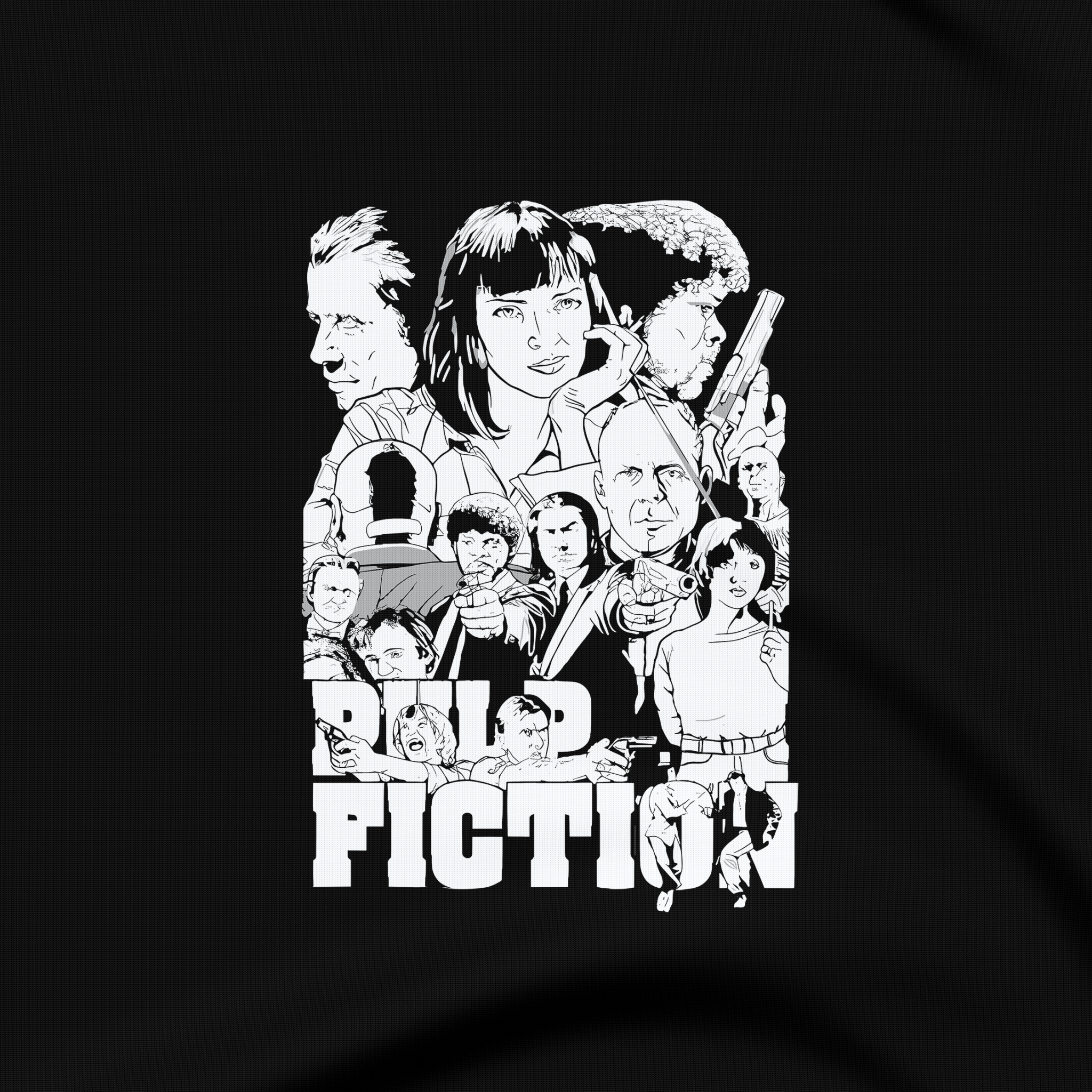Pulp Fiction Cartoon Characters - Hoodie - The Films Point