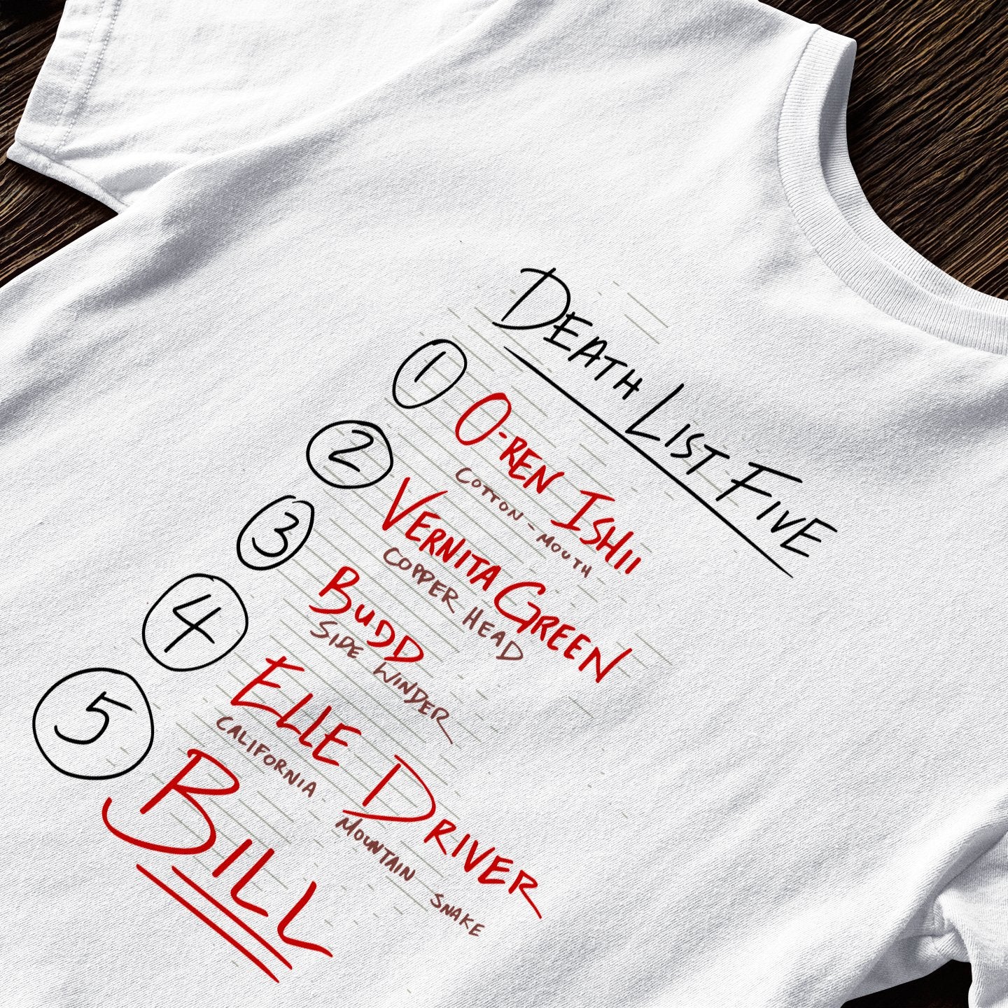 Death List Five Tarantino - T-Shirt