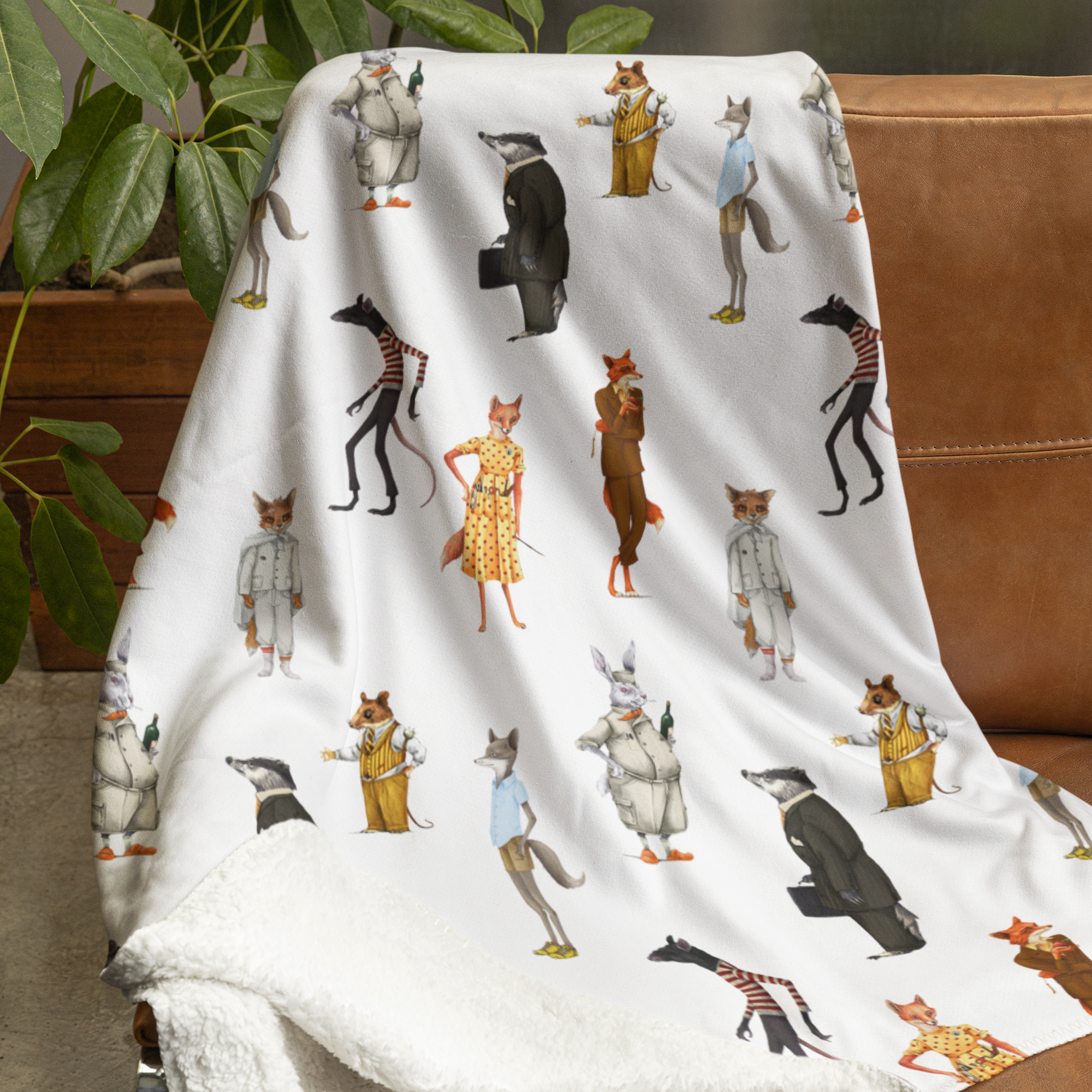 Fantastic Mr Fox family - Sherpa Fleece Blanket