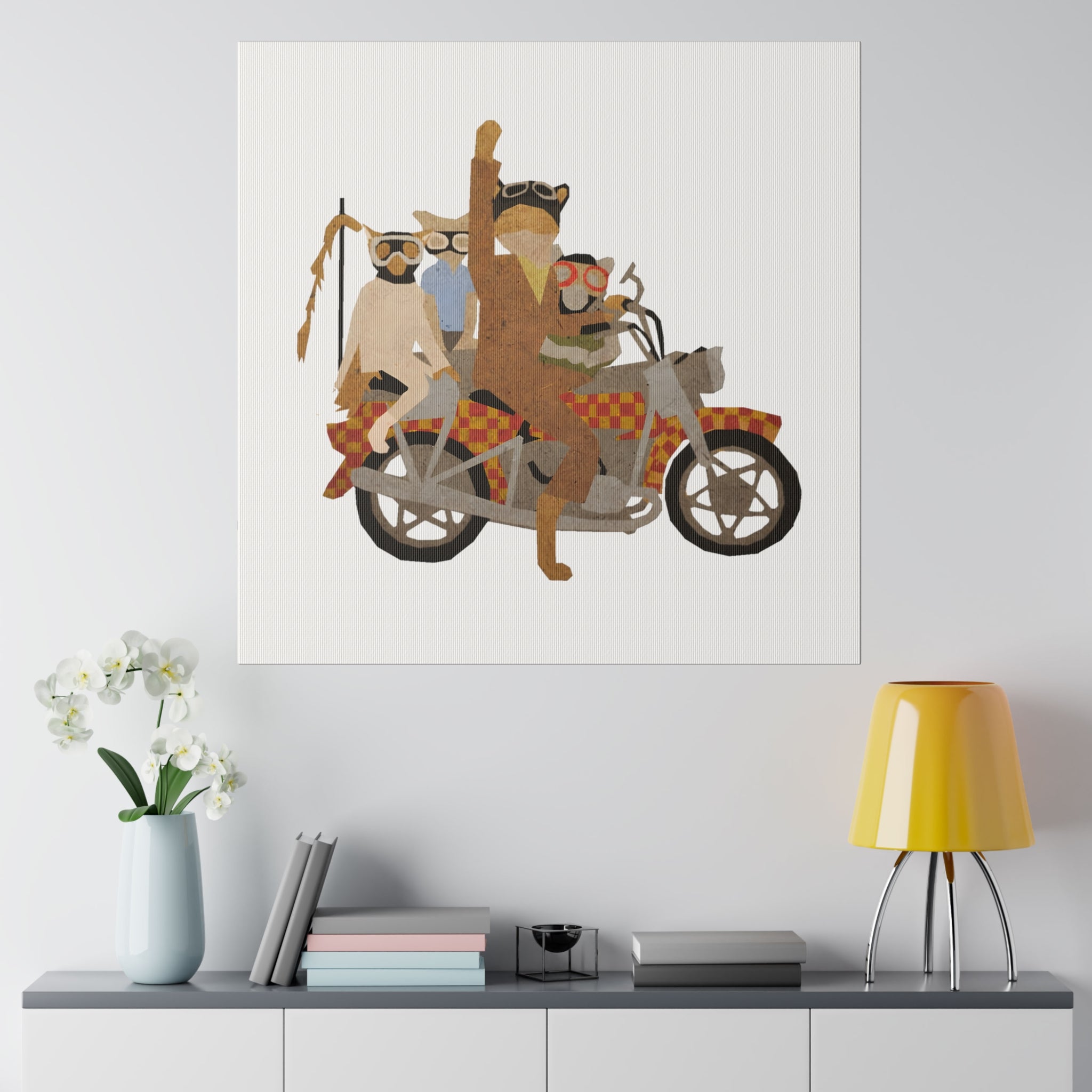 Fantastic Mr Fox Motorcycle Wes Anderson - Canvas Art